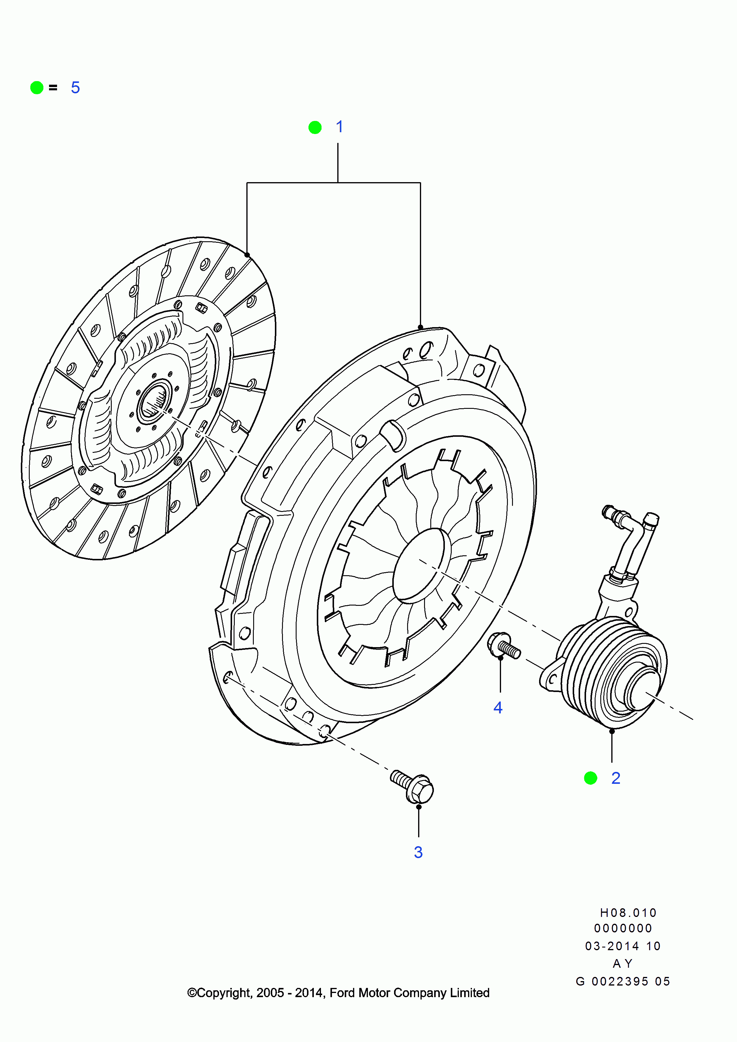 FORD 1478806 - Central Slave Cylinder, clutch www.parts5.com