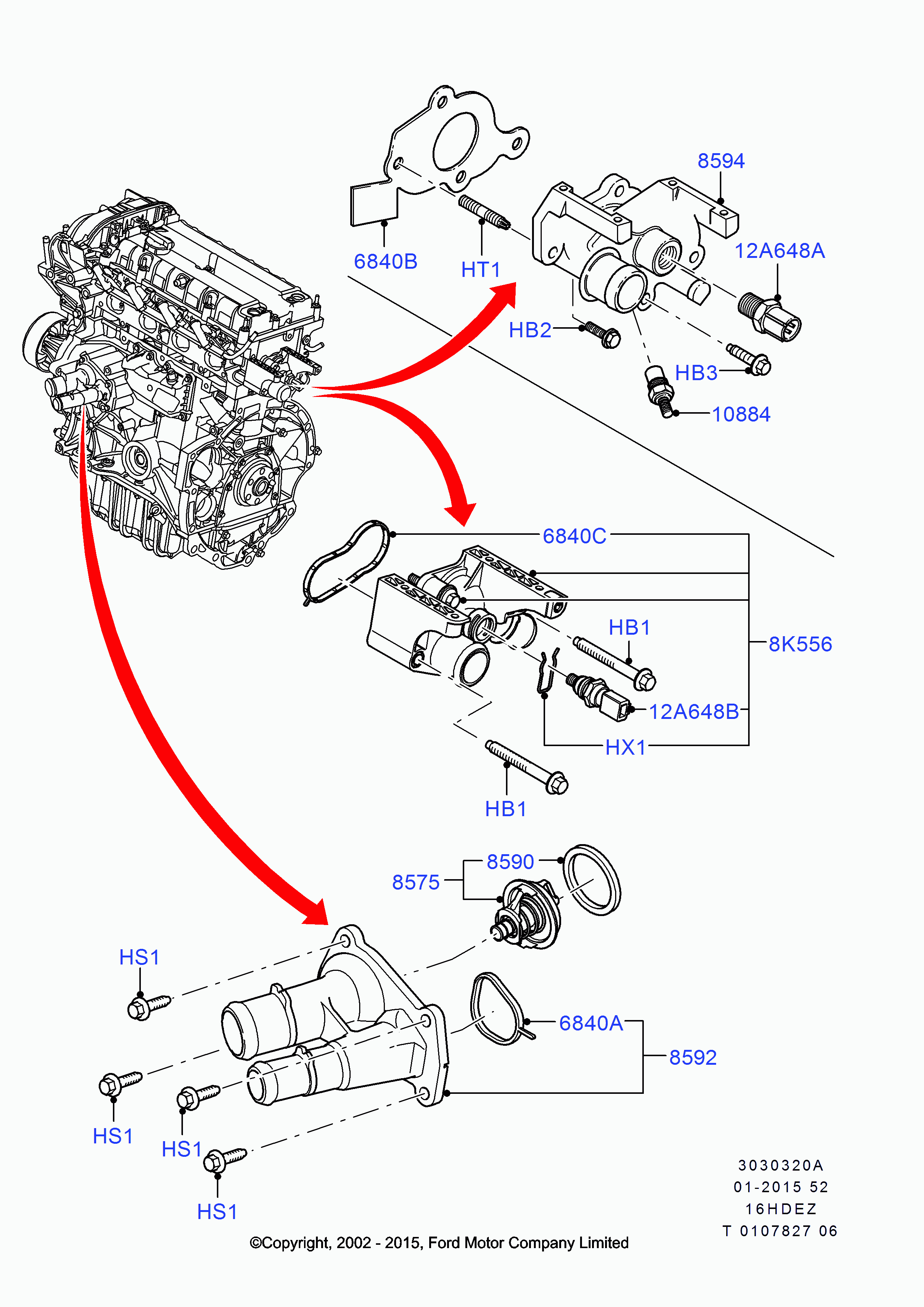 FORD 1 484 876 - Soğutucu akışkan sıcaklık sensörü www.parts5.com