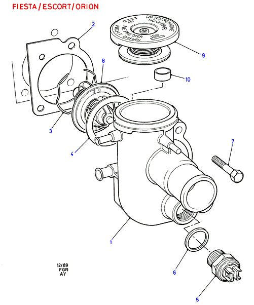 FORD 1 635 905 - Termostat, chladivo www.parts5.com