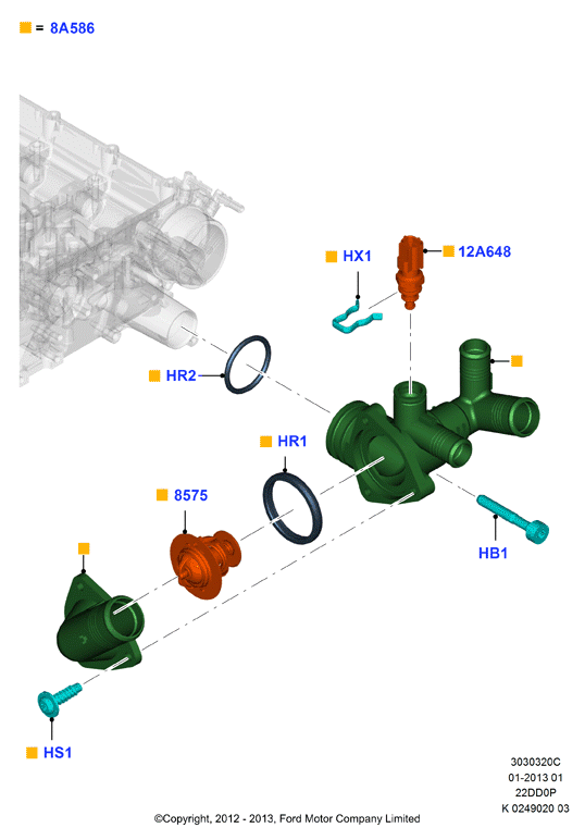 FORD 1 731 770 - Термостат, охлаждающая жидкость www.parts5.com