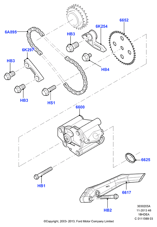 FORD 1 119 857 - Zestaw łańcucha rozrządu www.parts5.com