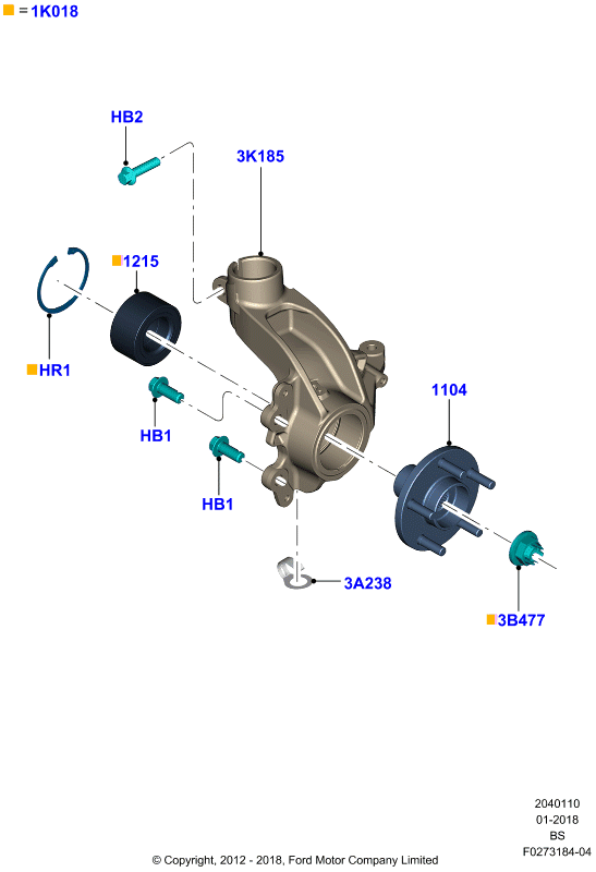 FORD 1502123 - Wheel hub, bearing Kit parts5.com