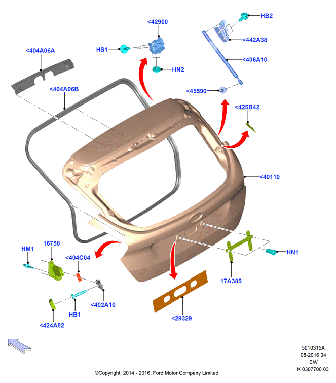 FORD 1747492 - Amortizor portbagaj www.parts5.com