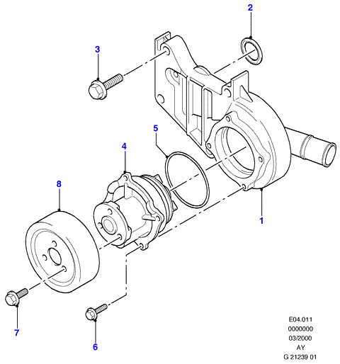 FORD 1 114 354 - Pumpa za vodu www.parts5.com