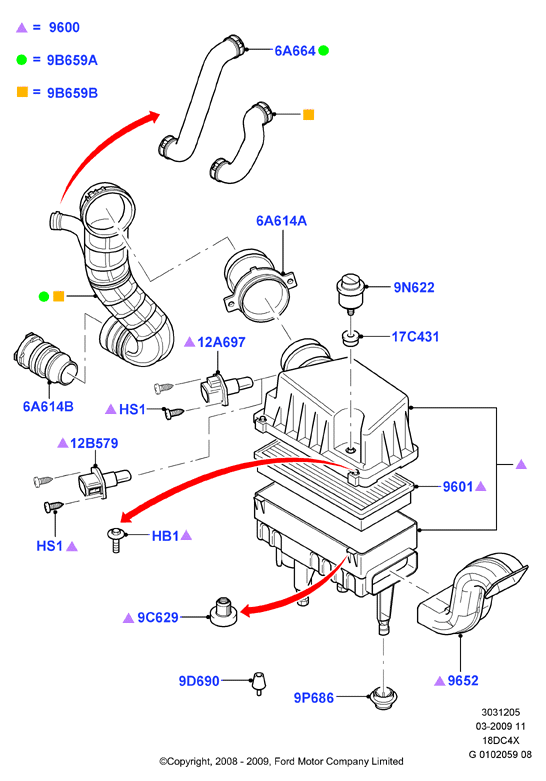 FORD 1 516 739 - Filtru aer www.parts5.com