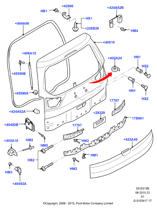 FORD 1 682 845 - Amortizor portbagaj www.parts5.com