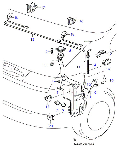 FORD 7 222 079 - Klaasipesuvee pump,klaasipuhastus www.parts5.com