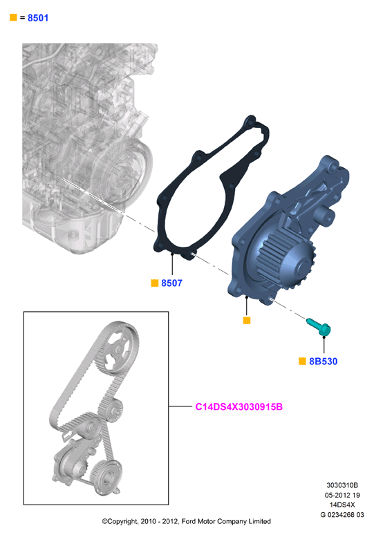 FORD 1 366 614 - Water Pump www.parts5.com