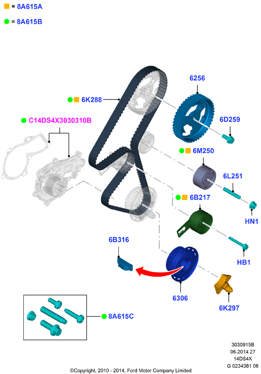 FORD 1754317 - Timing Belt Set www.parts5.com