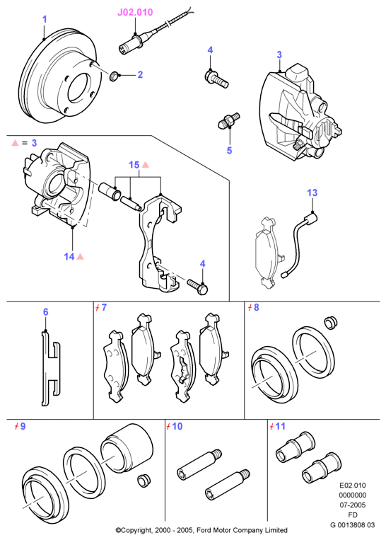 FORD 5029238 - Accessory Kit for disc brake Pads www.parts5.com