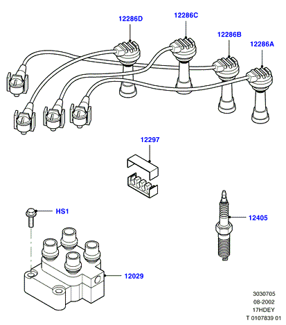 FORD 1004431 - Ignition coil and wires/spark plugs, zetec 1.7 dohc efi: 1 pcs. www.parts5.com