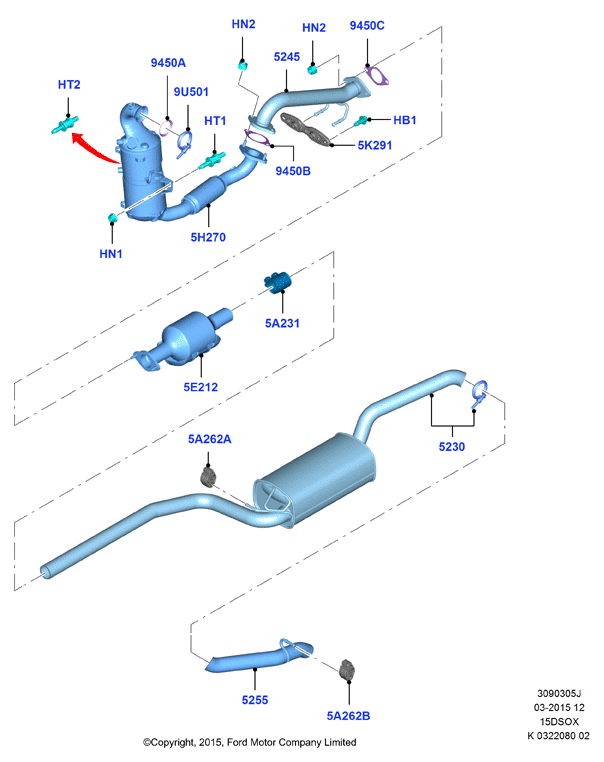 FORD 1879588 - Garnitura, racord evacuare www.parts5.com