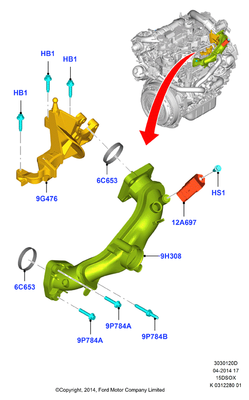 FORD USA 1 867 675 - Senzor, tlak sesalne cevi www.parts5.com