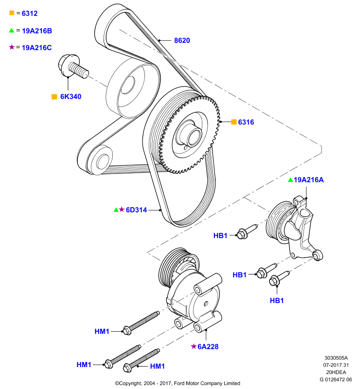 FORD 1731697 - Поликлиновой ремень www.parts5.com