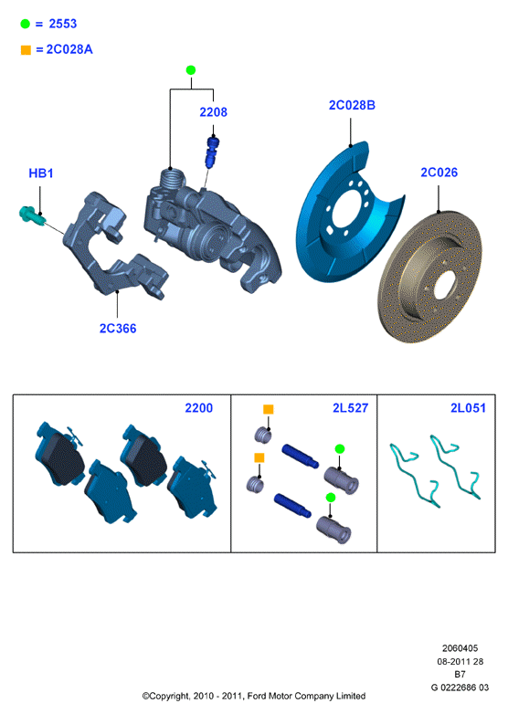 FORD 1805813 - Zestaw klocków hamulcowych, hamulce tarczowe www.parts5.com