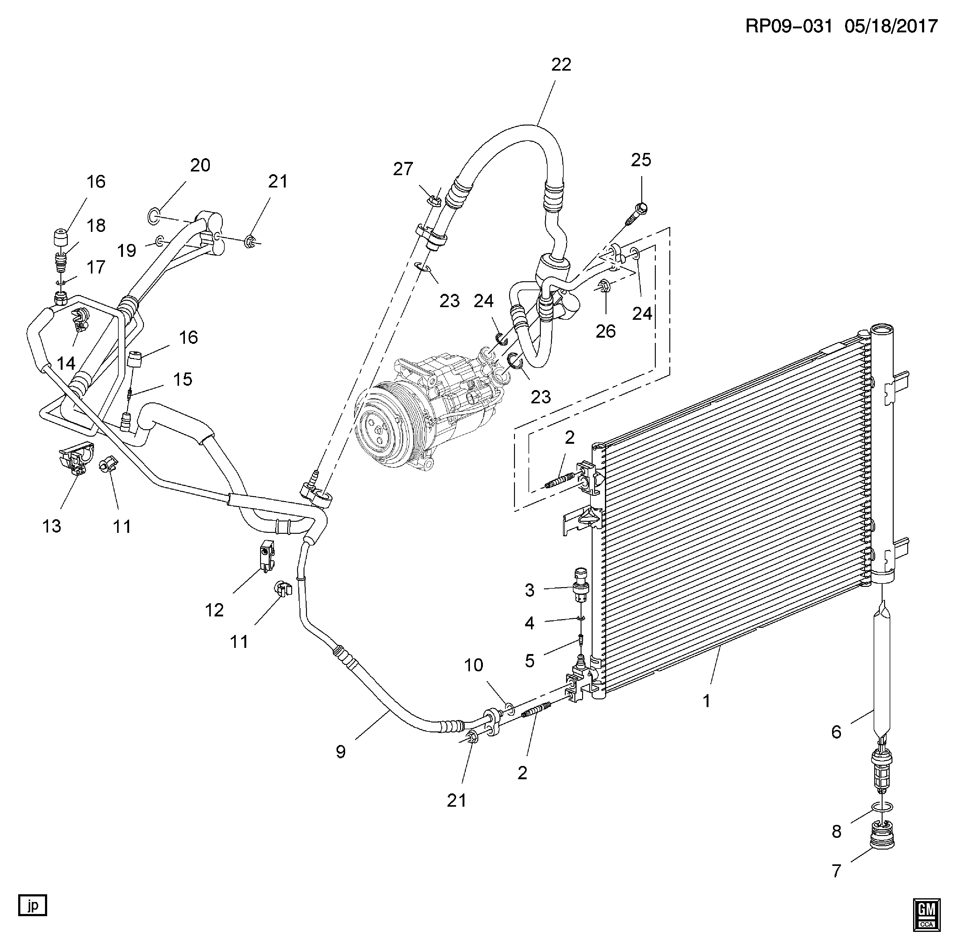 Chevrolet 22678731 - Пневматический выключатель, кондиционер www.parts5.com