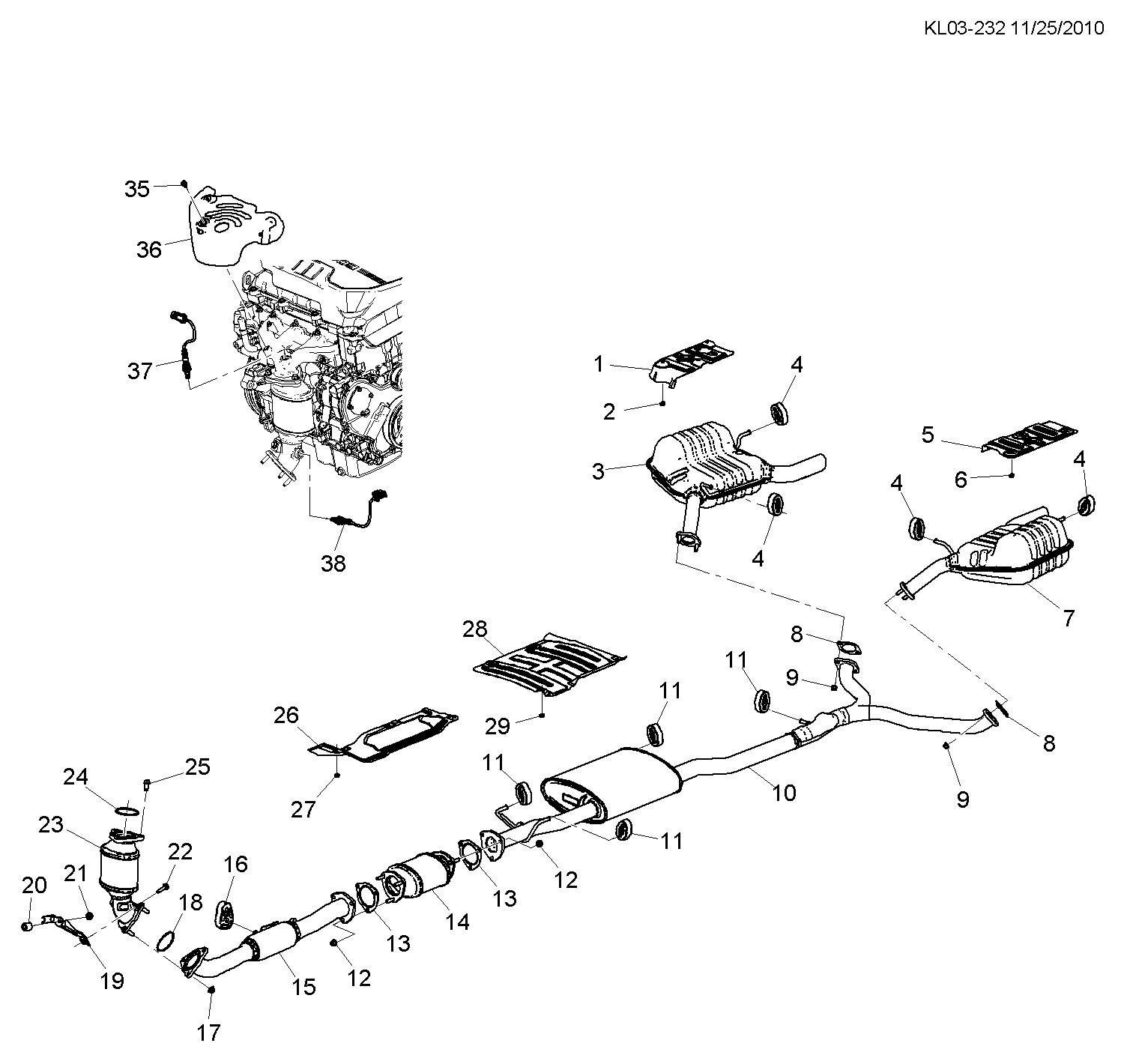 DAEWOO 12 627 311 - Sonda Lambda www.parts5.com