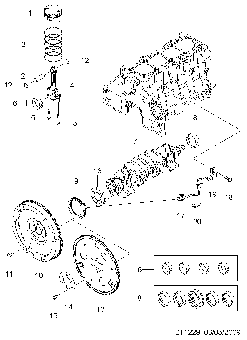 Chevrolet 55 555 805 - Pierścień uszczelniający wału, wał korbowy www.parts5.com