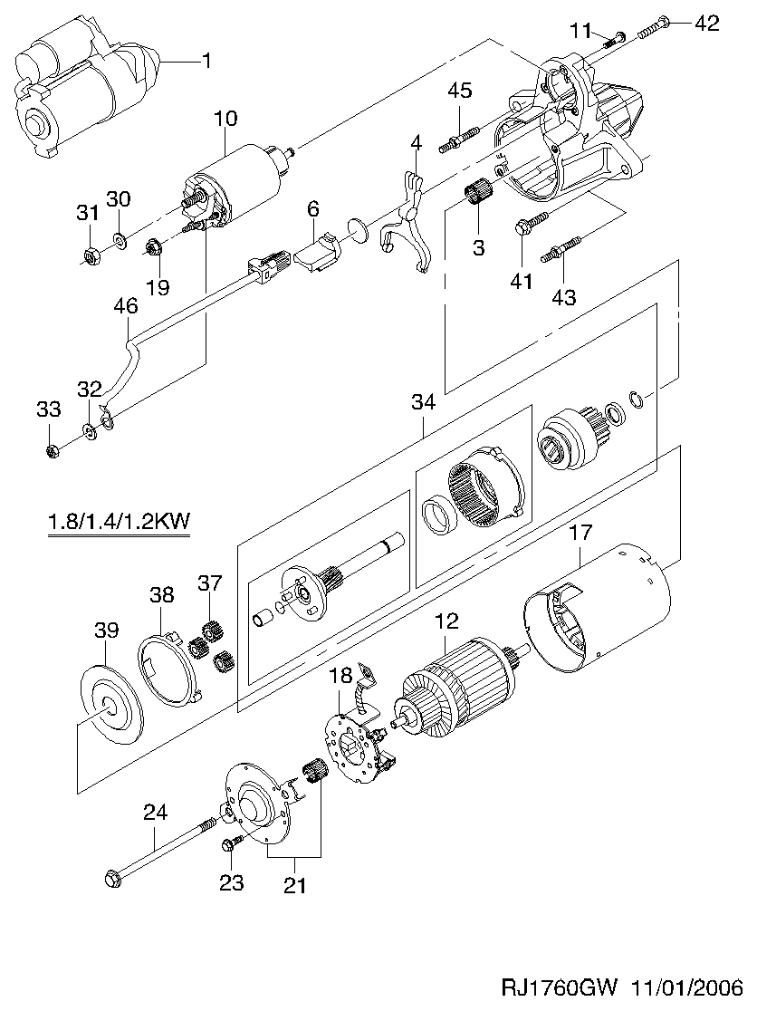 DAEWOO 96550792 - Käynnistinmoottori www.parts5.com