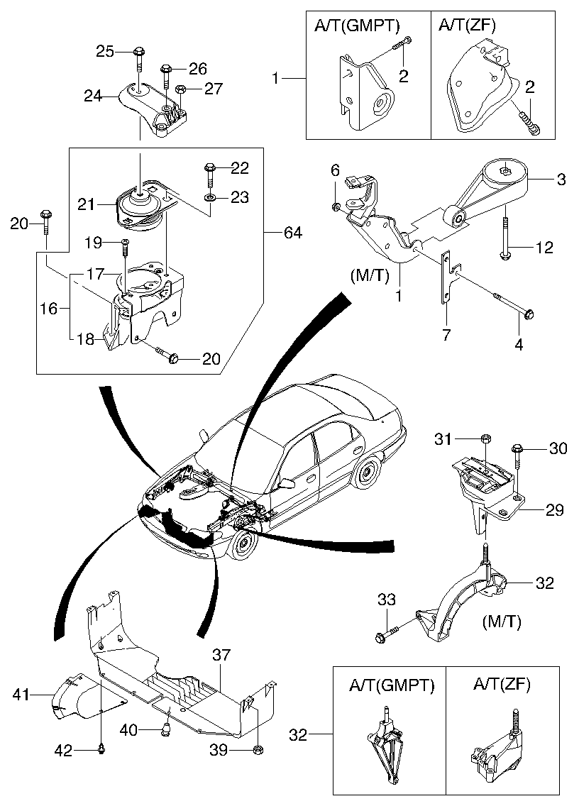 KIA 96311593 - Holder, engine mounting www.parts5.com