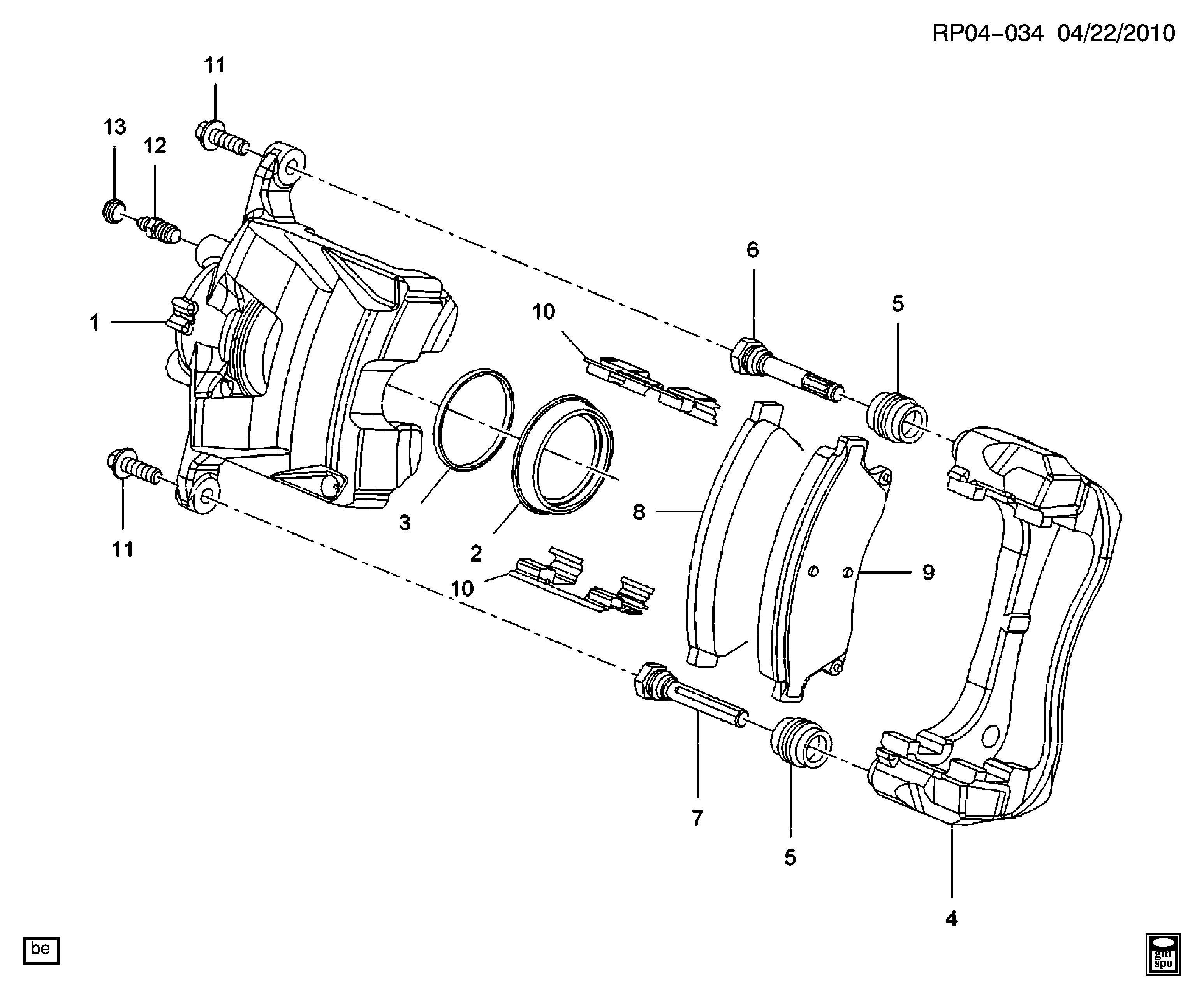 Chevrolet 13412272 - Комплект спирачно феродо, дискови спирачки www.parts5.com