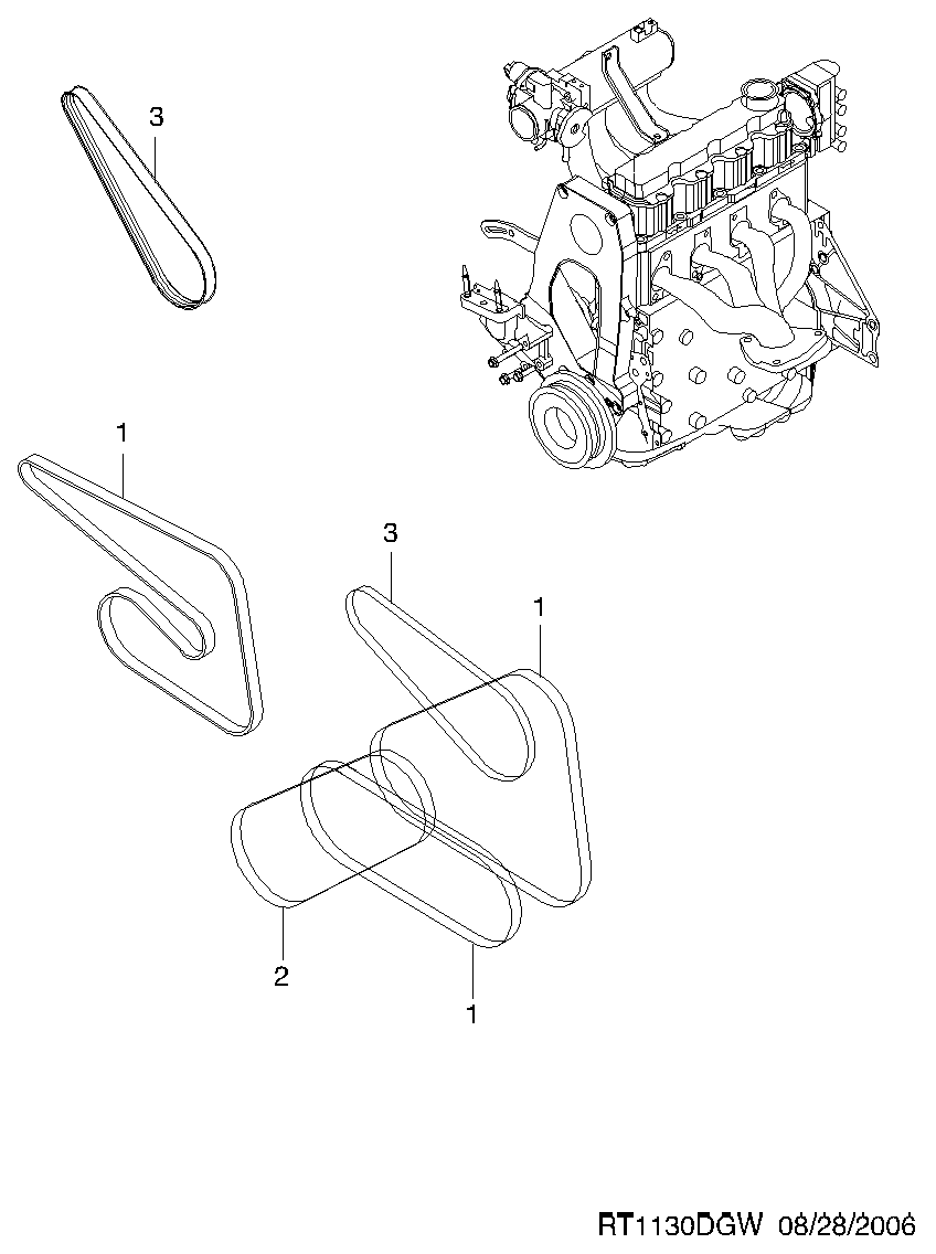 DAEWOO 96990678 - Klinasti rebrasti kaiš www.parts5.com