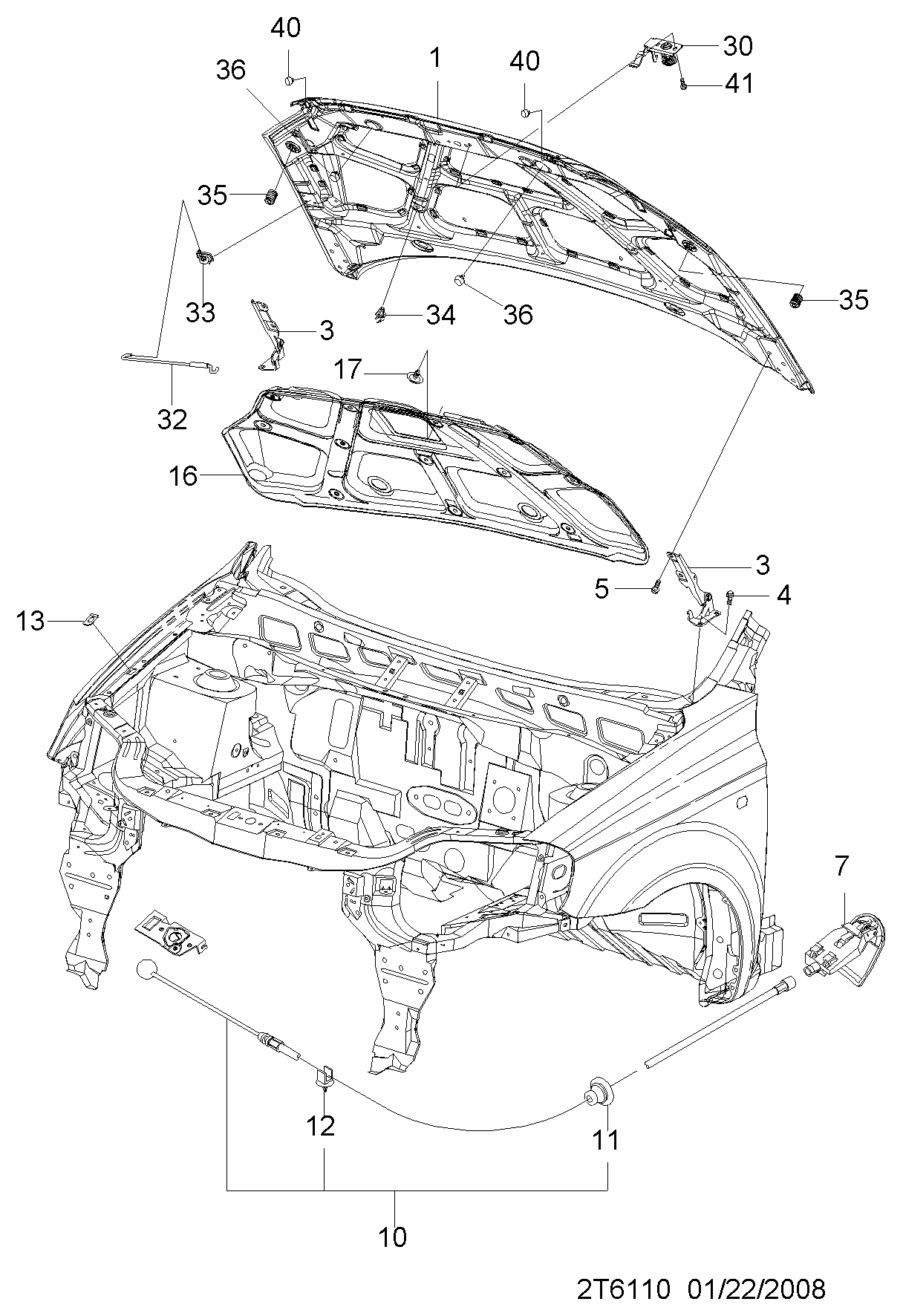 Chevrolet 96888444 - Capota motor www.parts5.com