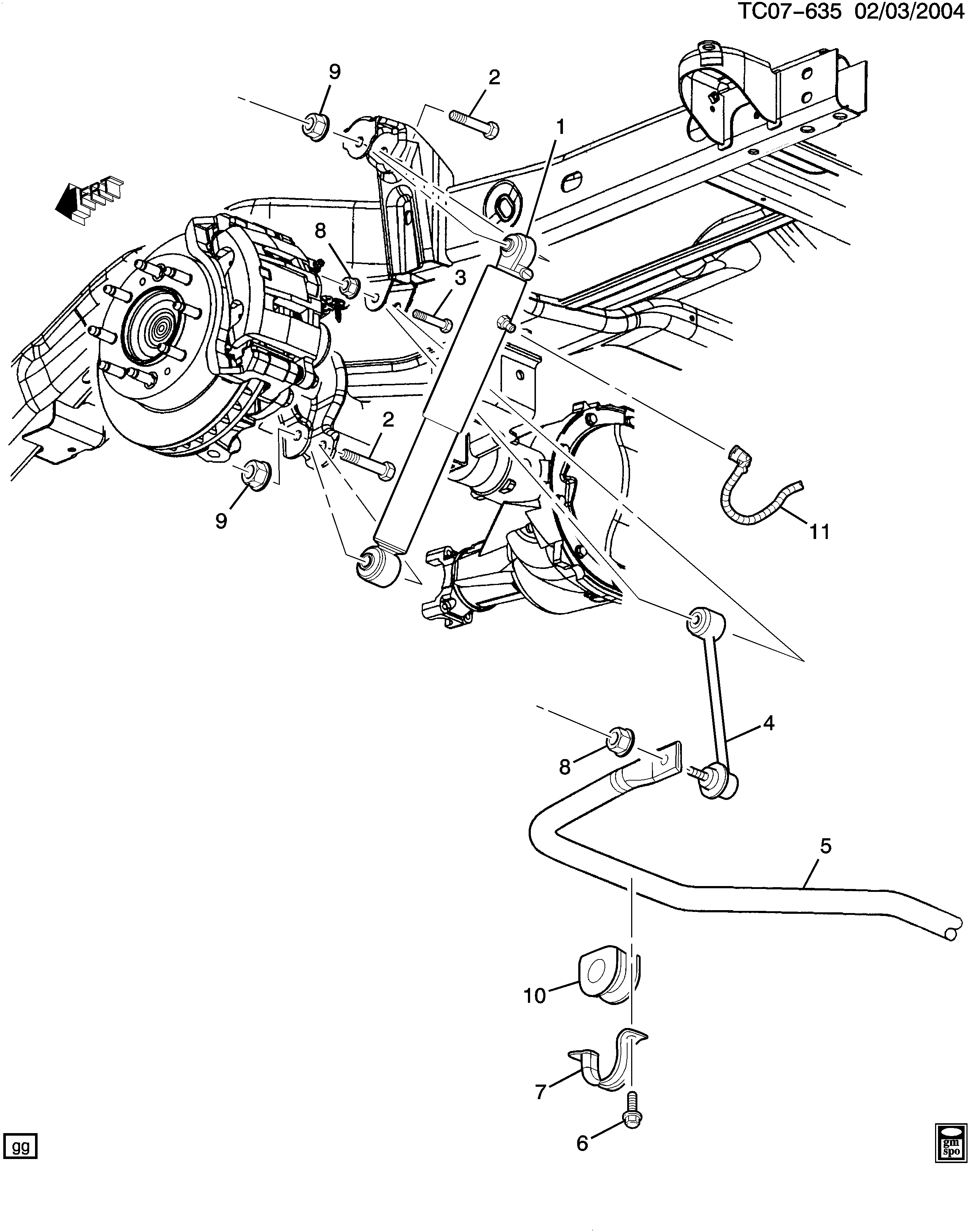 Cadillac 23487280 - Air Spring Strut www.parts5.com