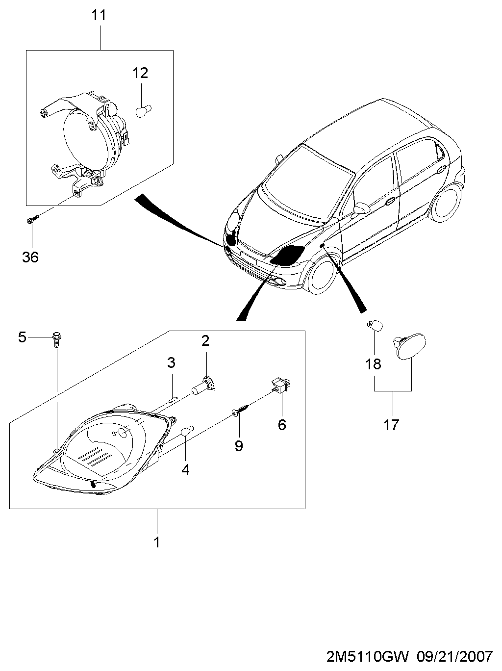 DAEWOO 94535545 - Лампа накаливания, освещение щитка приборов www.parts5.com