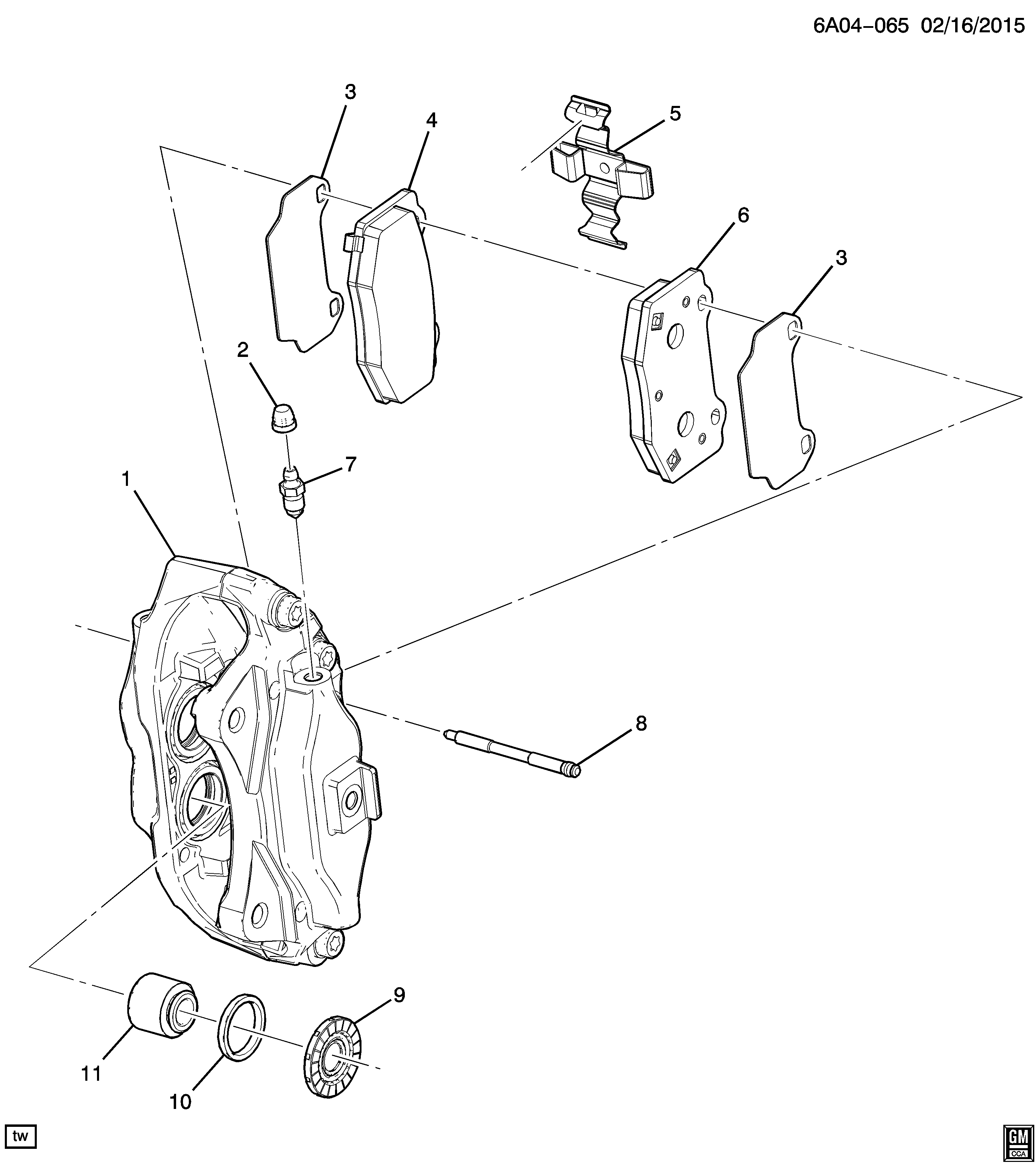 Cadillac 89047744 - Bremsbelagsatz, Scheibenbremse www.parts5.com