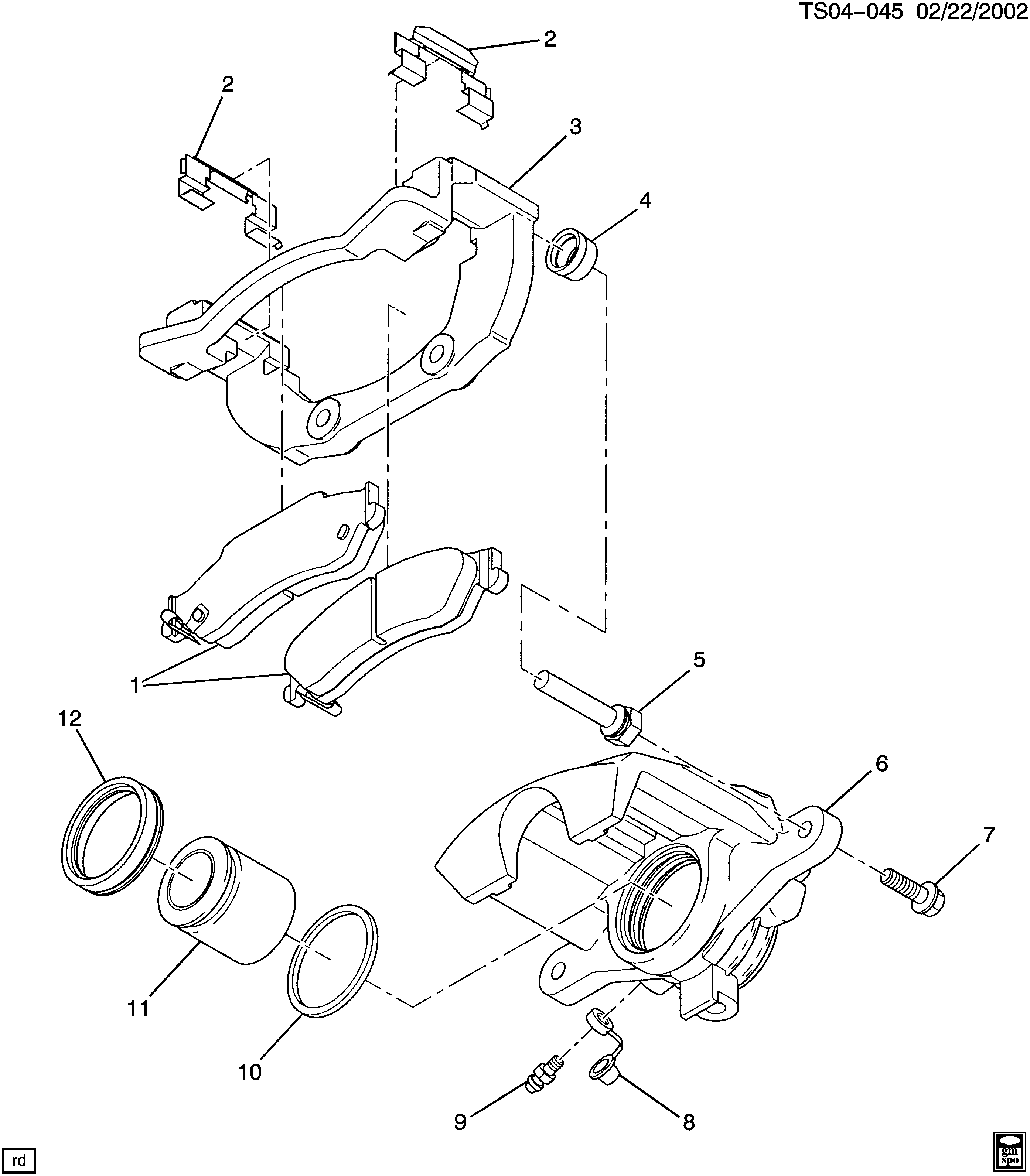 Cadillac 20876917 - Piduriklotsi komplekt,ketaspidur www.parts5.com