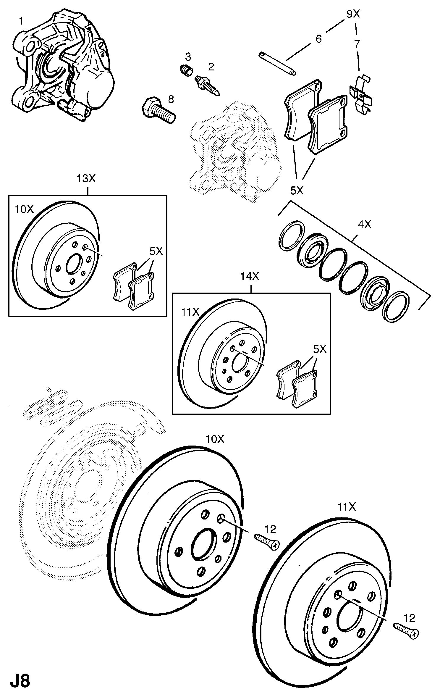 Vauxhall 1605924 - Komplet pločica, disk-kočnica www.parts5.com