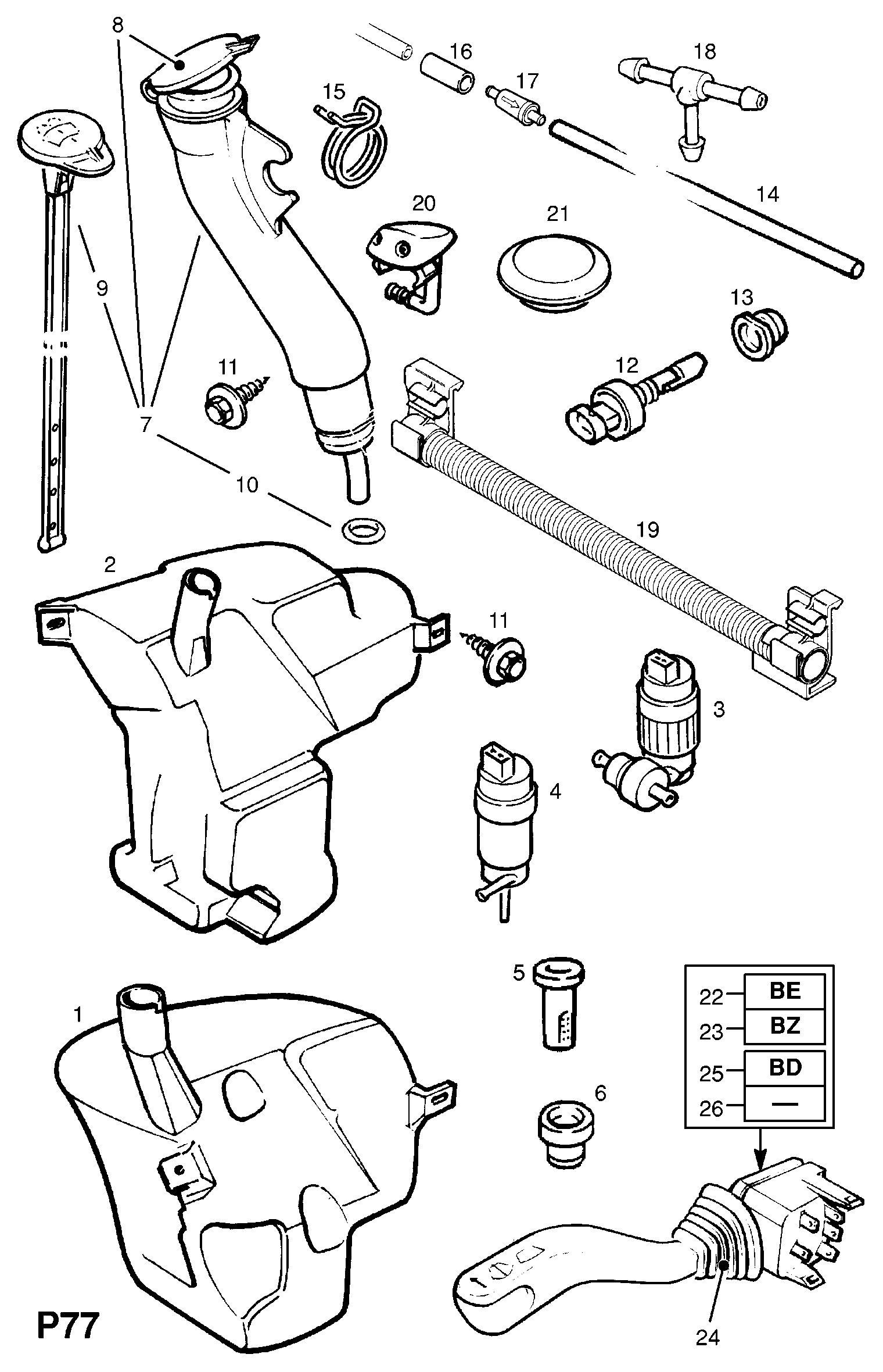 Opel 14 50 173 - Water Pump, window cleaning www.parts5.com