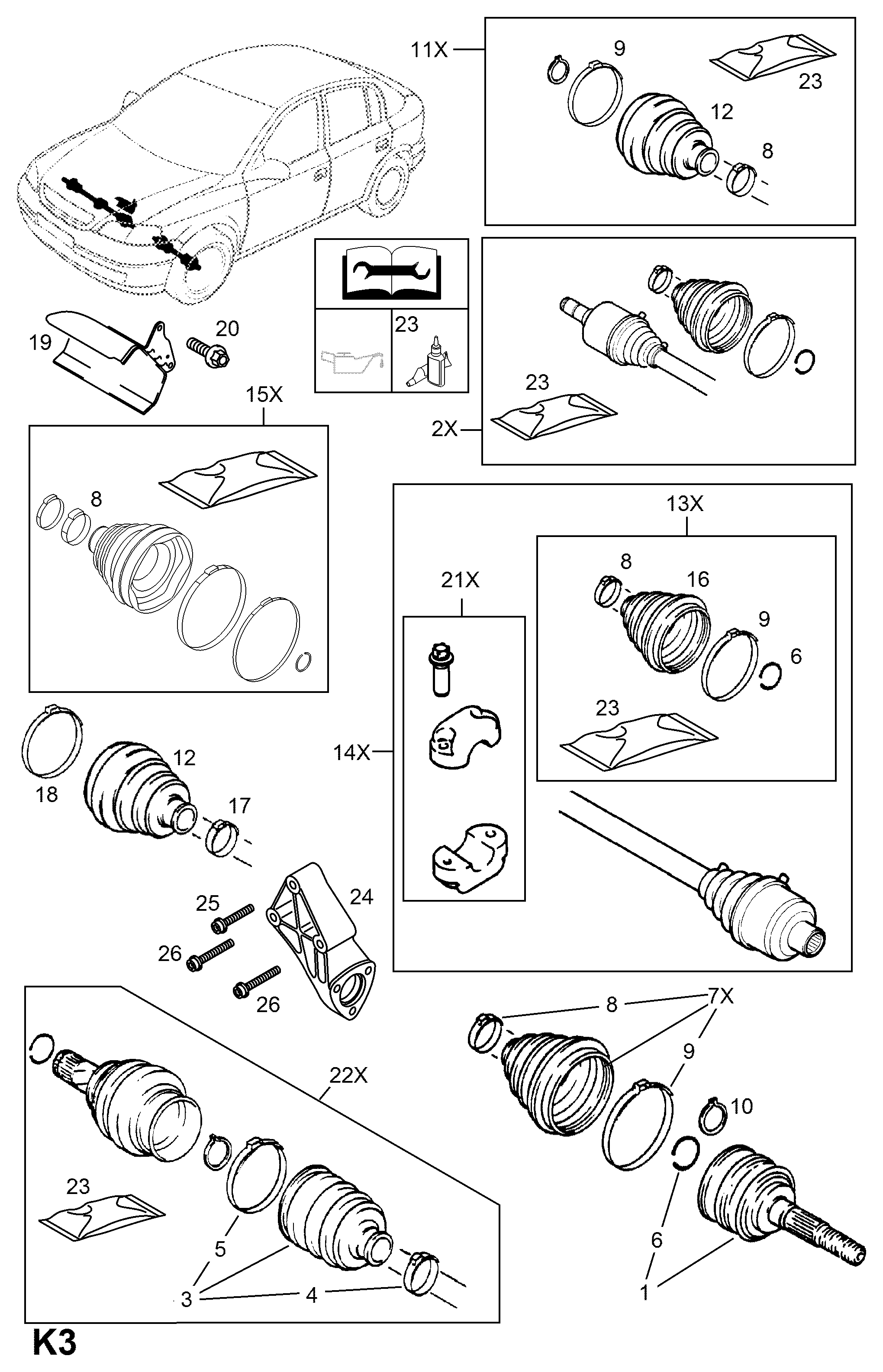 Opel 374002 - Zestaw przegubu, wał napędowy www.parts5.com