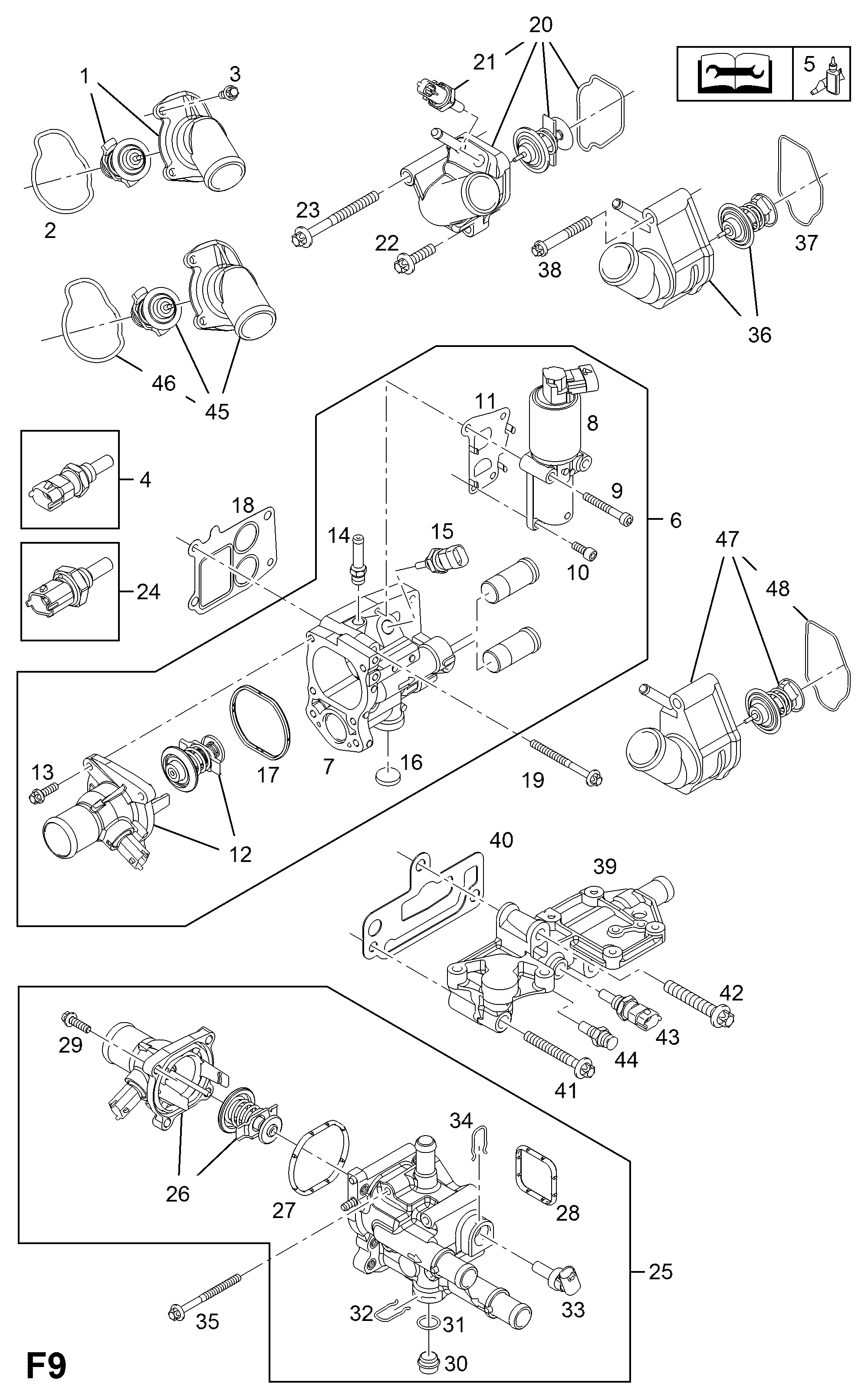 Opel 63 38 047 - Termostat,lichid racire www.parts5.com