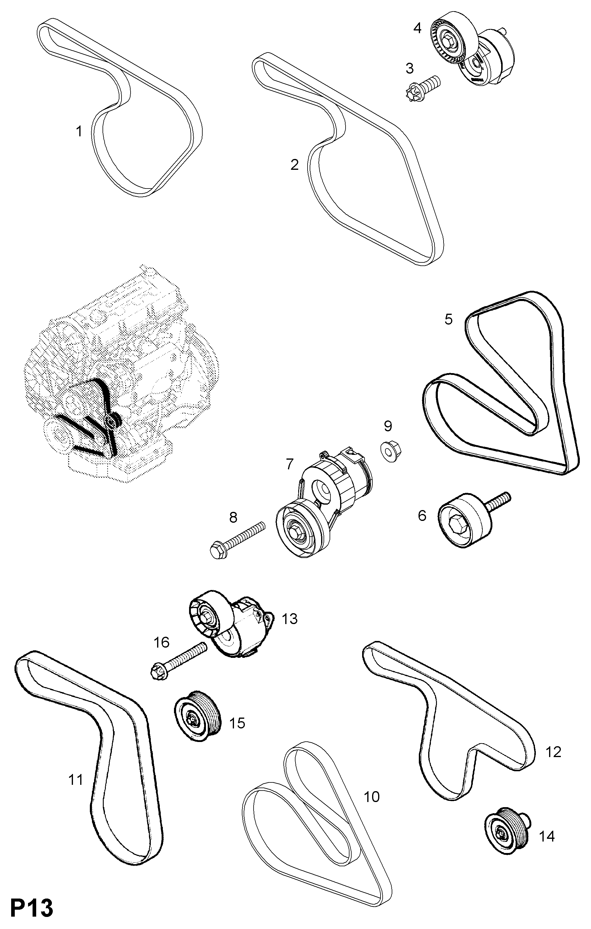 Vauxhall 6340625 - Поликлиновой ремень www.parts5.com