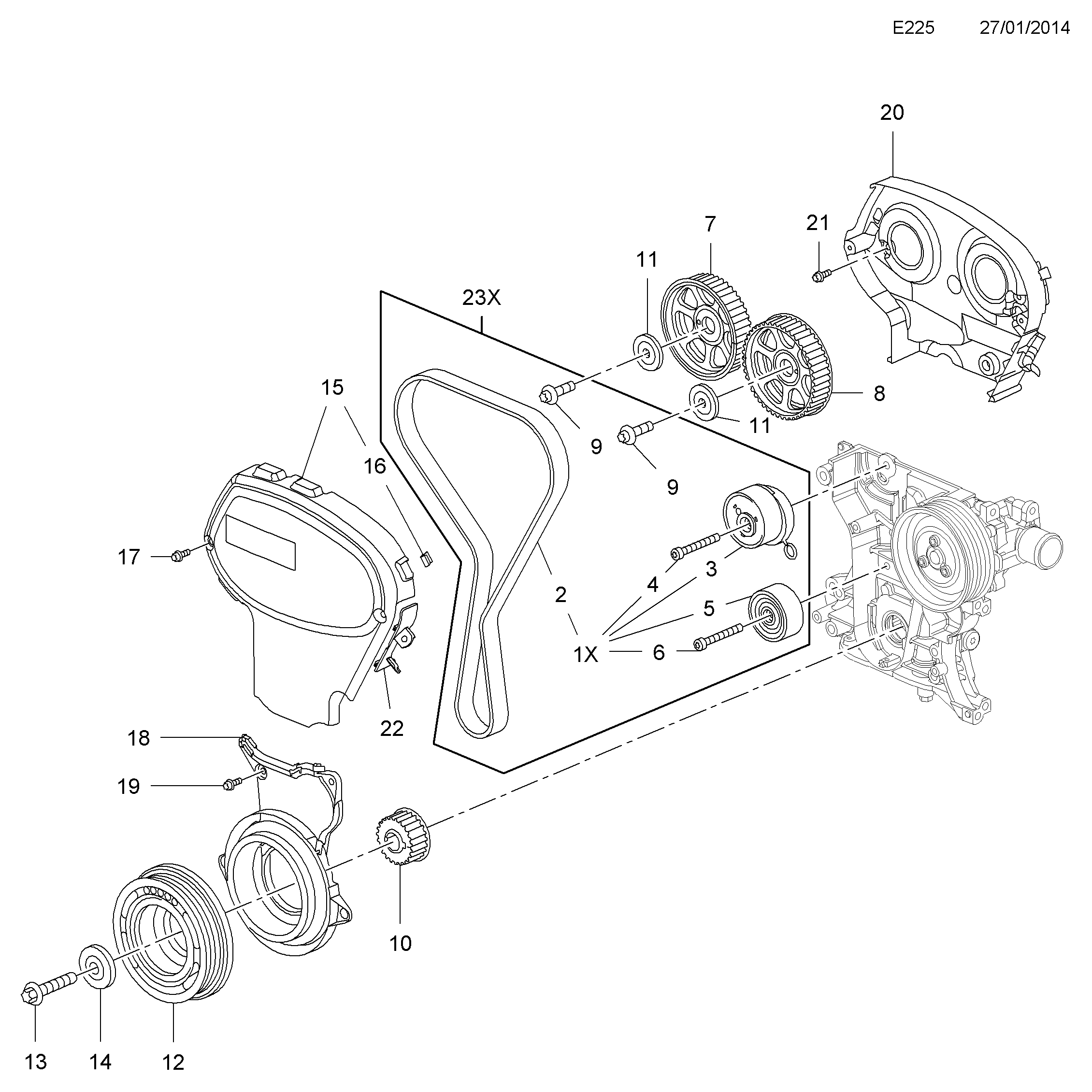 Opel 16 29 067 - Timing Belt Set www.parts5.com