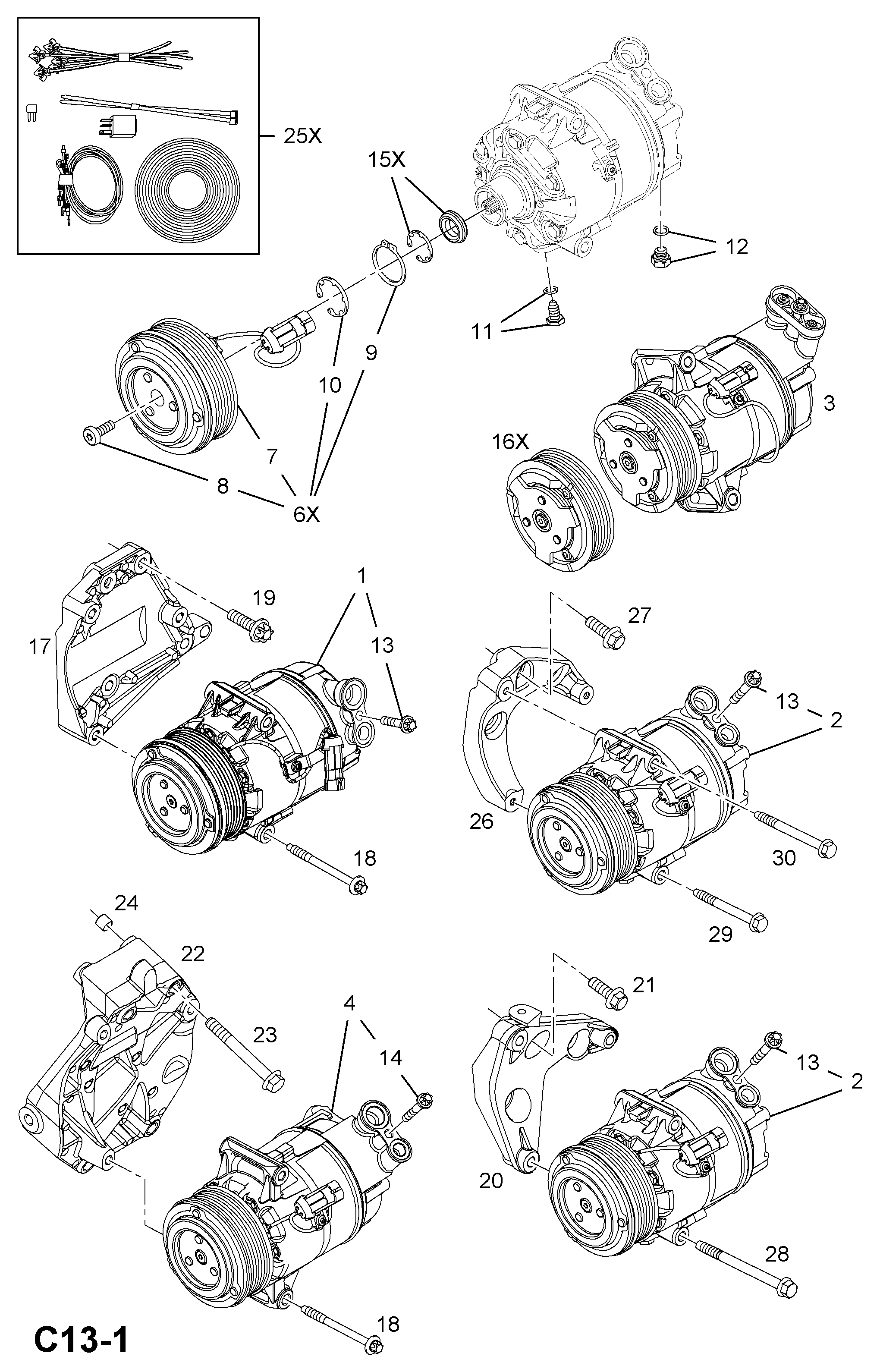 Opel 1 854 168 - Compressor, air conditioning parts5.com