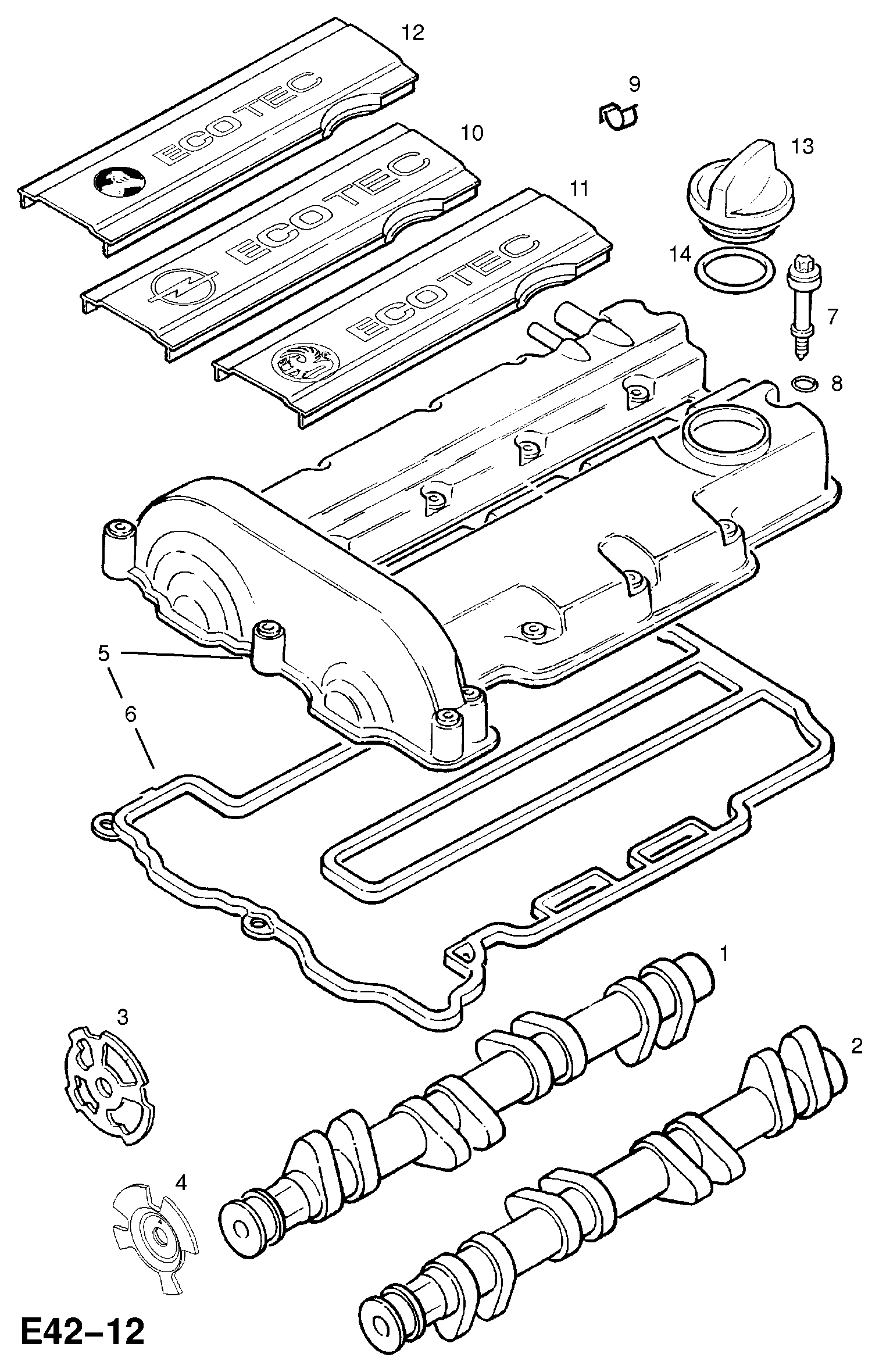 Vauxhall 56 07 467 - Garnitura, capac supape www.parts5.com