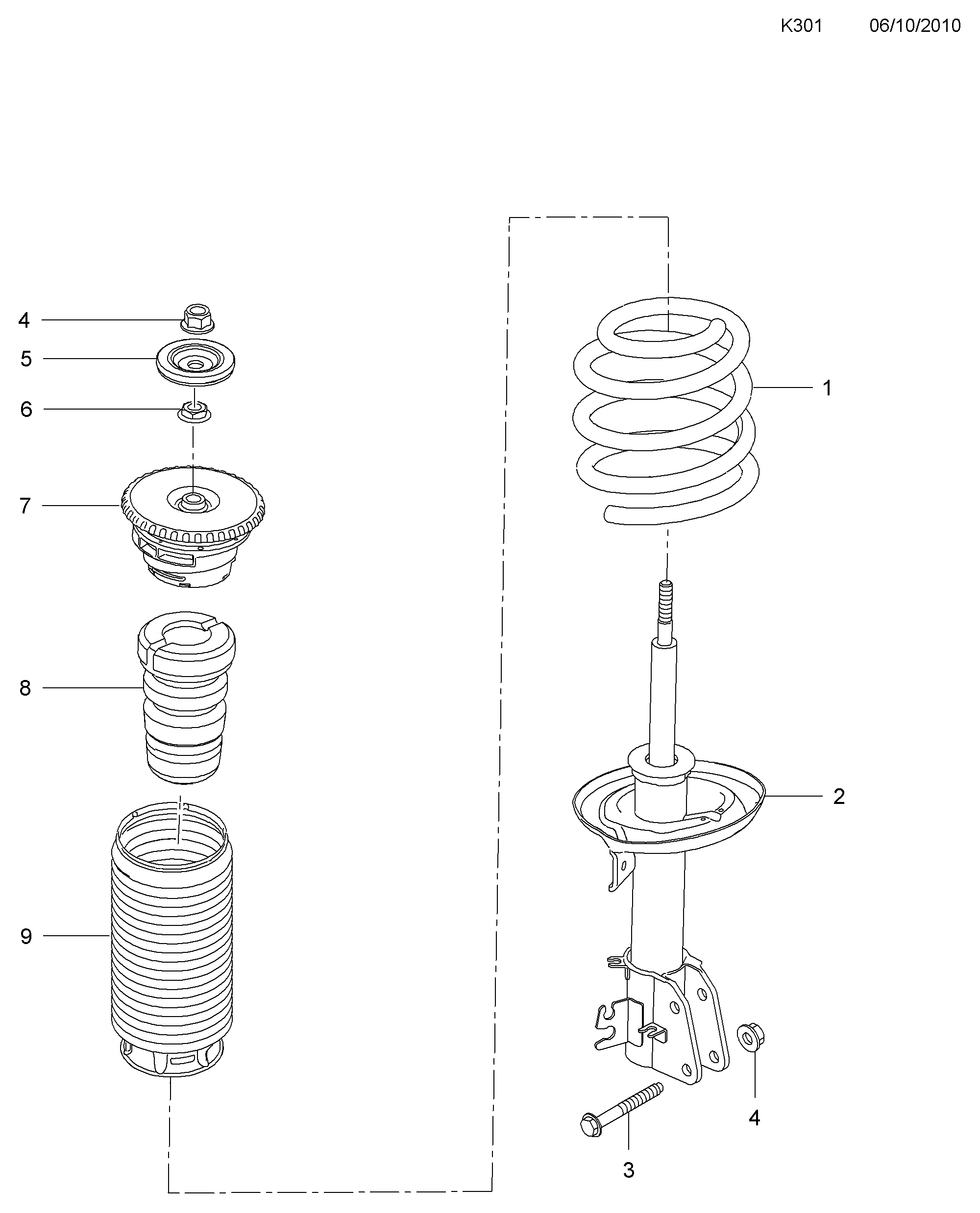 Opel 4419 286 - Omejilni odbojnik, vzmetenje www.parts5.com