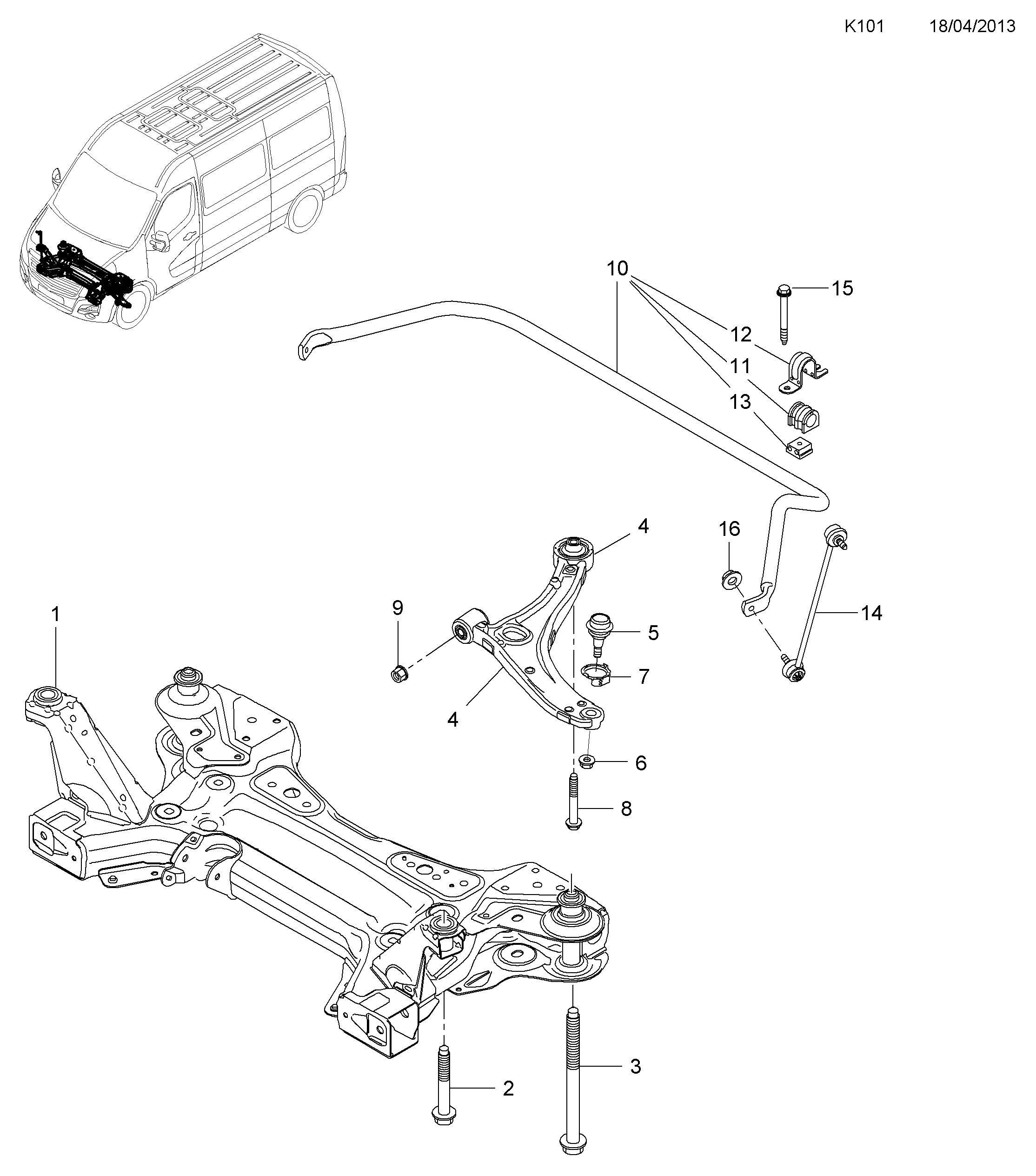 Opel 44 19 216 - Έδραση, ψαλίδι www.parts5.com