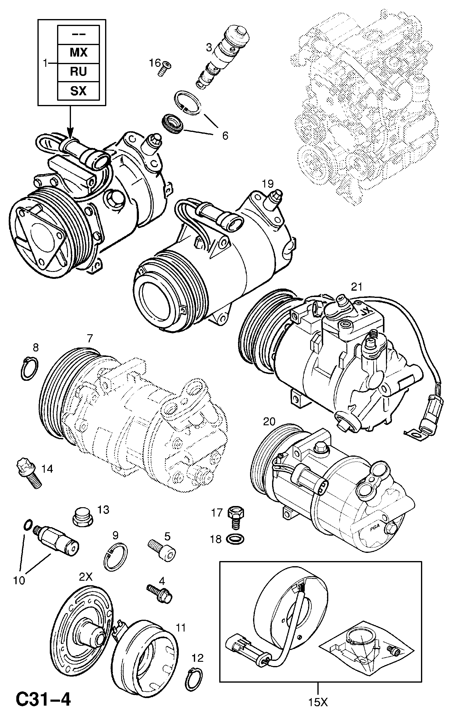 Vauxhall 68 54 027 - Compressor, air conditioning parts5.com