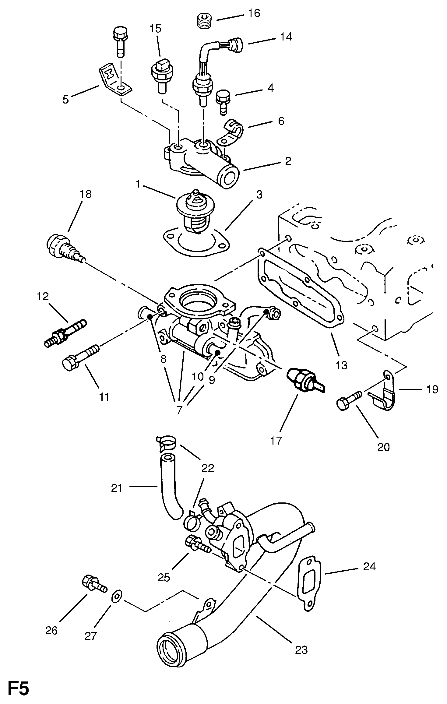 Vauxhall 1338066 - Termostat, chladivo www.parts5.com