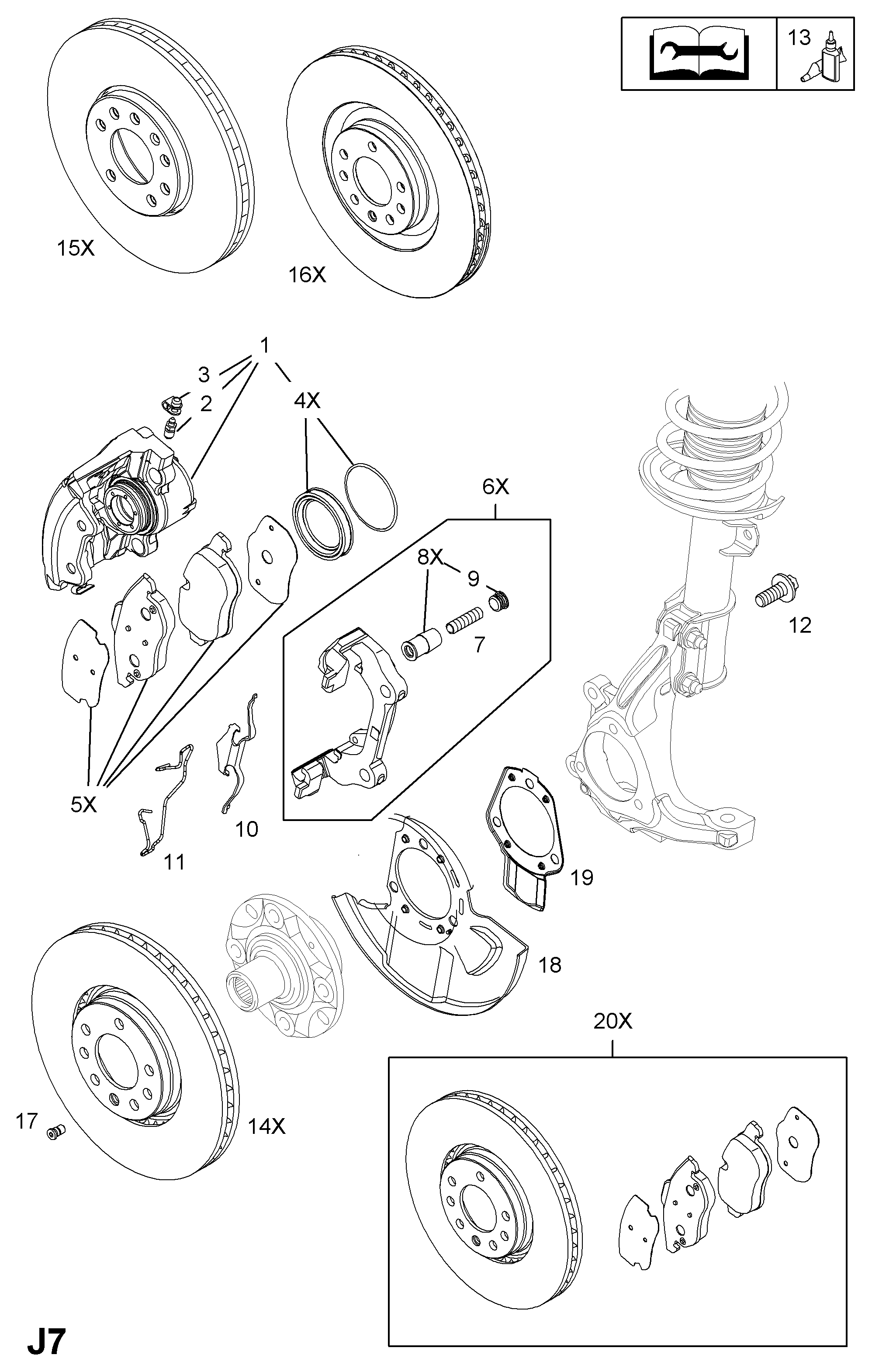 Chevrolet 1605096 - Repair Kit, brake caliper www.parts5.com