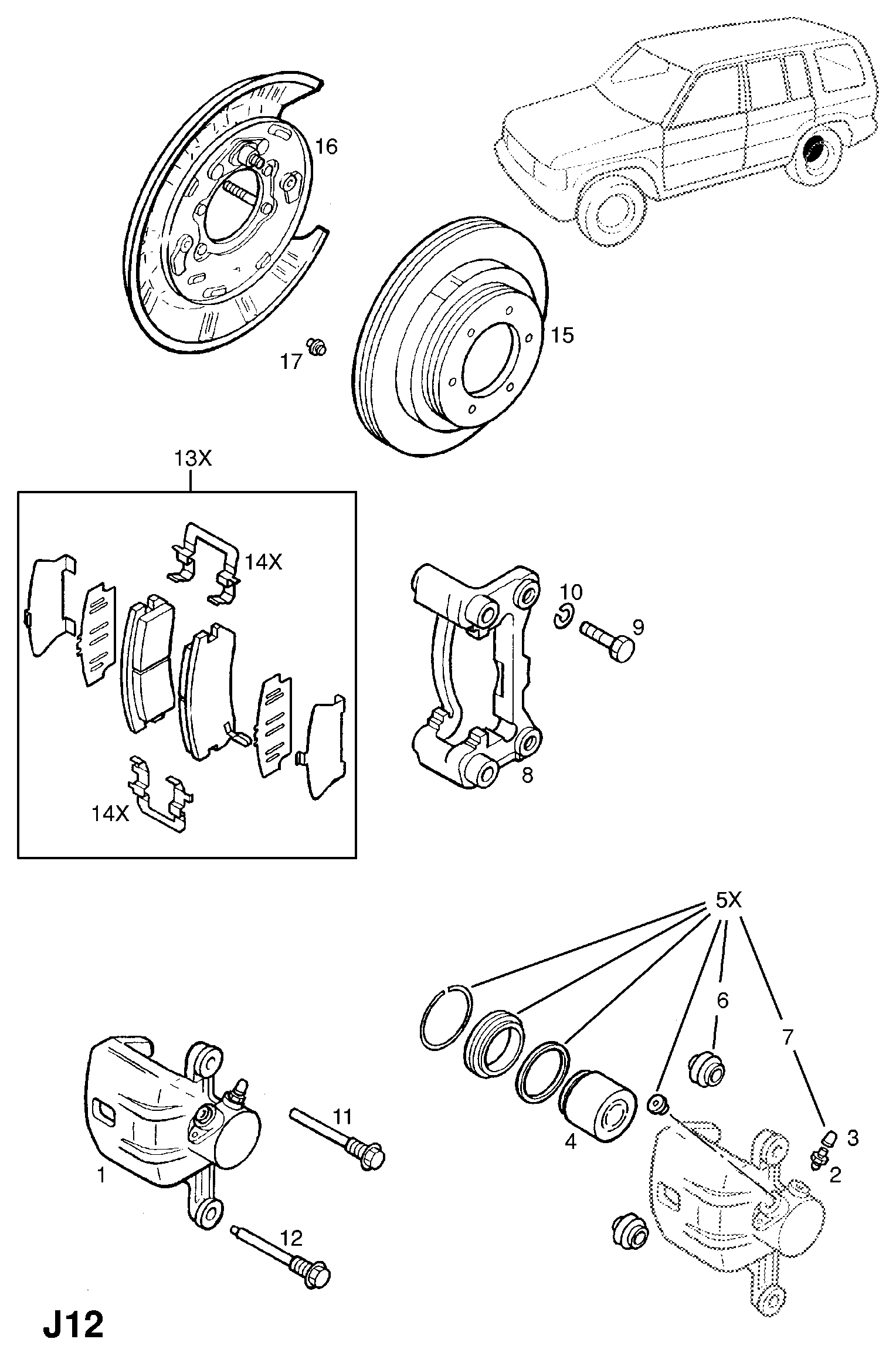 ISUZU 1605851 - Тормозные колодки, дисковые, комплект www.parts5.com