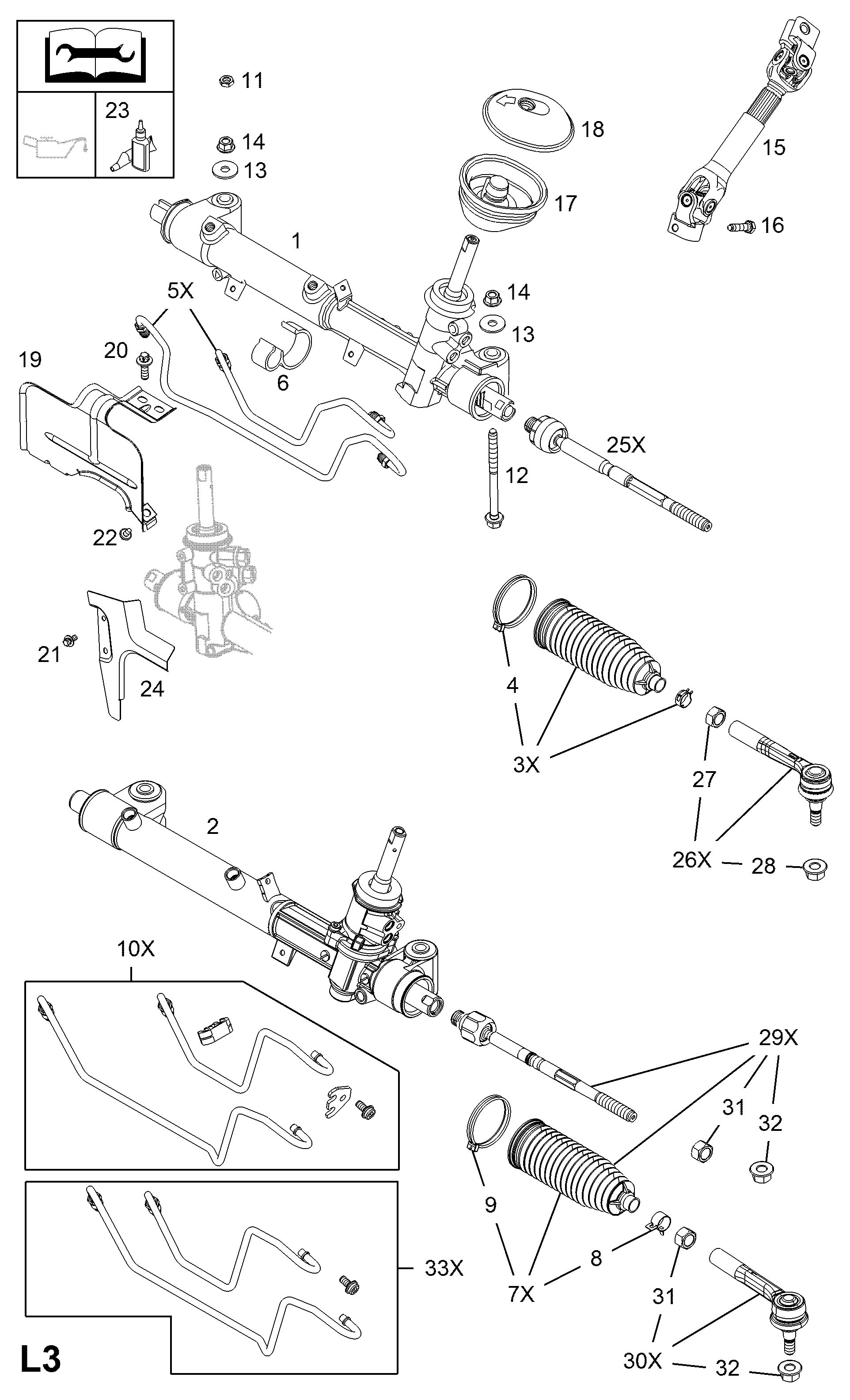 Opel 16 03 265 - Inner Tie Rod, Axle Joint parts5.com