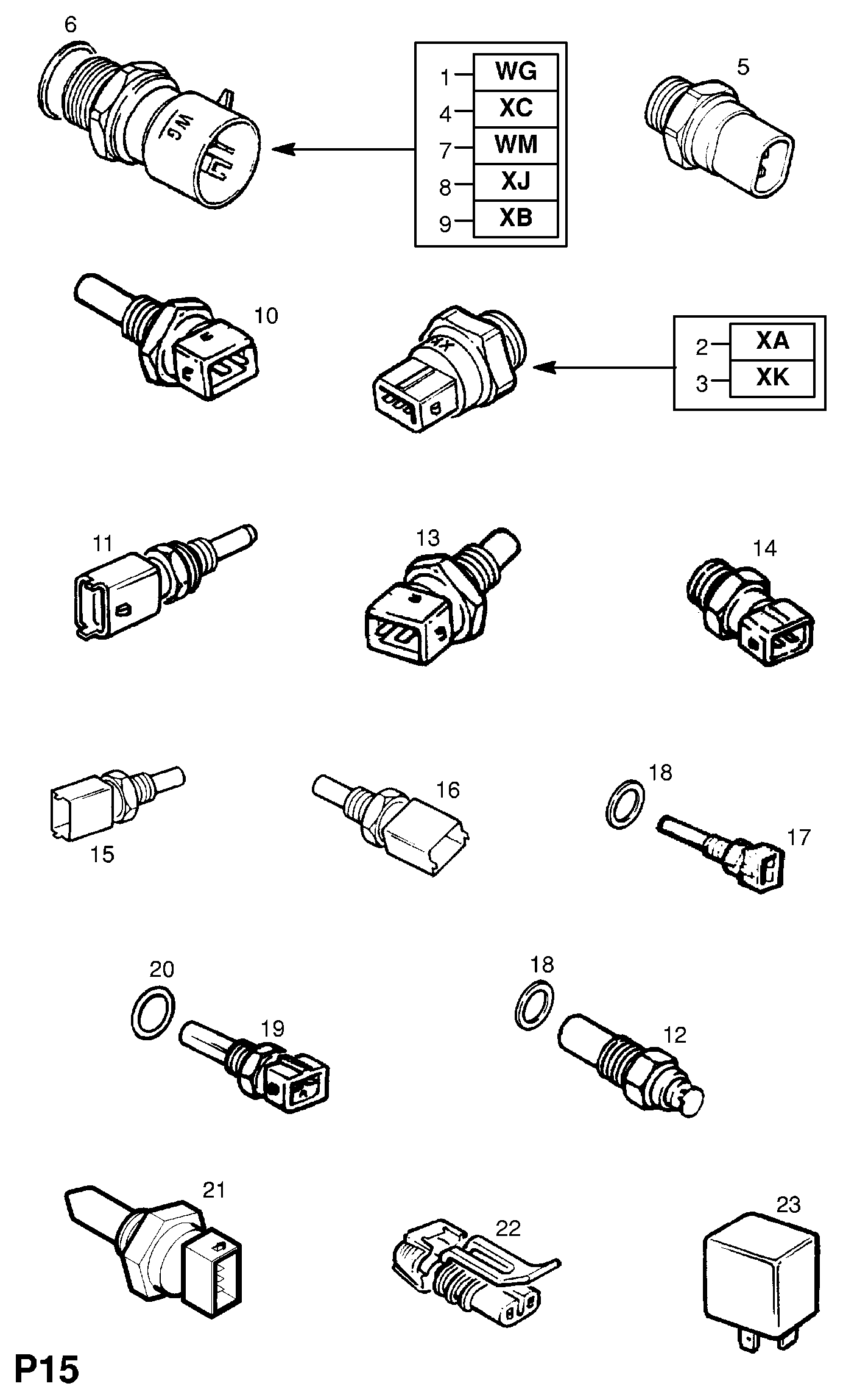 Opel 1338454 - Sensor, temperatura del refrigerante www.parts5.com