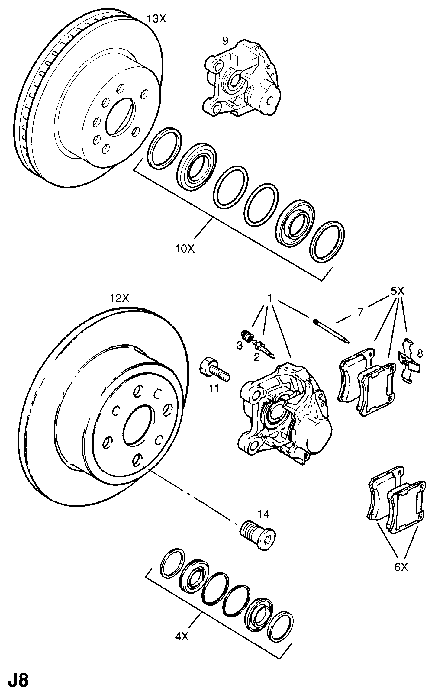 Vauxhall 1605026 - Тормозные колодки, дисковые, комплект www.parts5.com