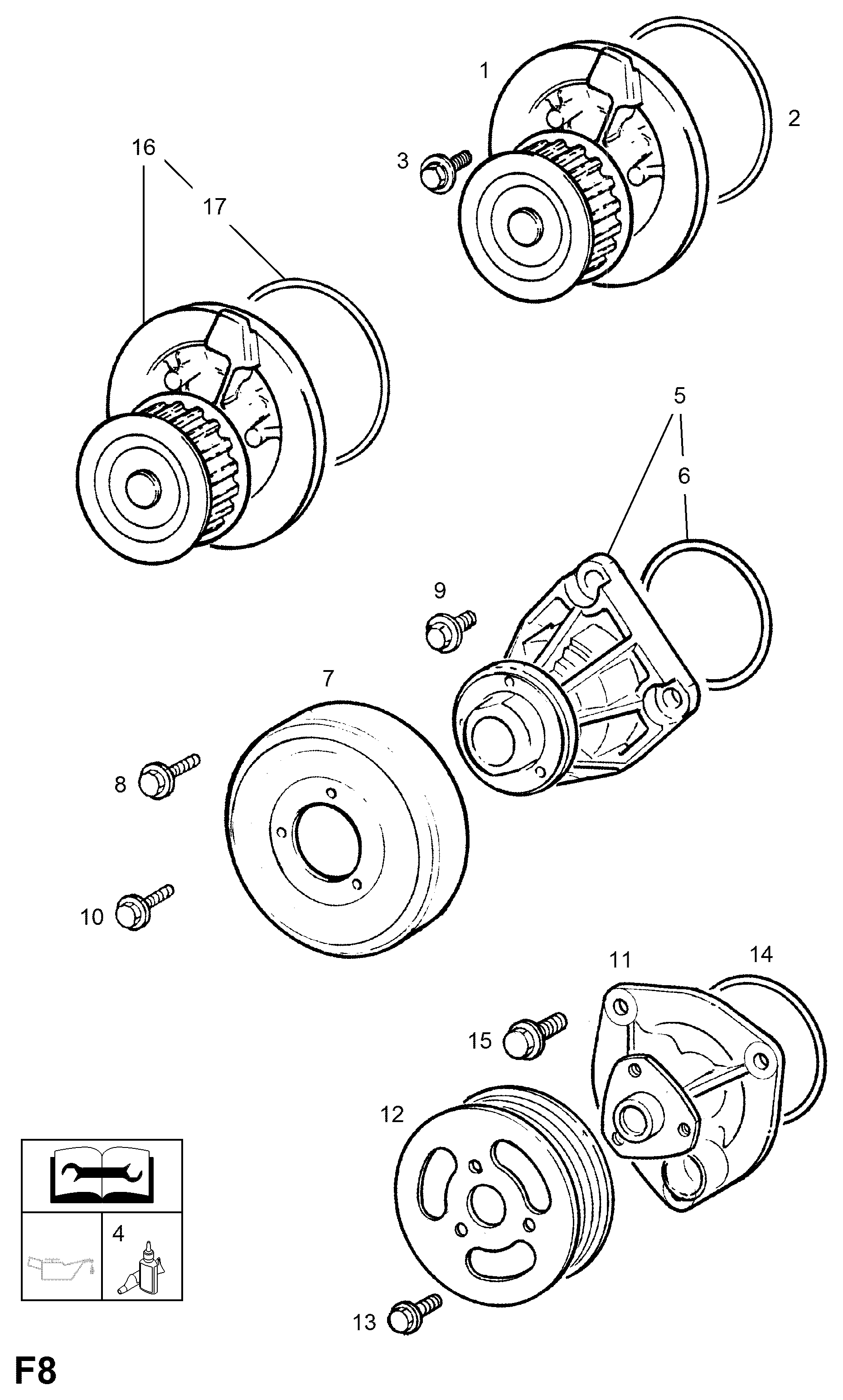 Opel 13 34 170 - Pompa apa www.parts5.com