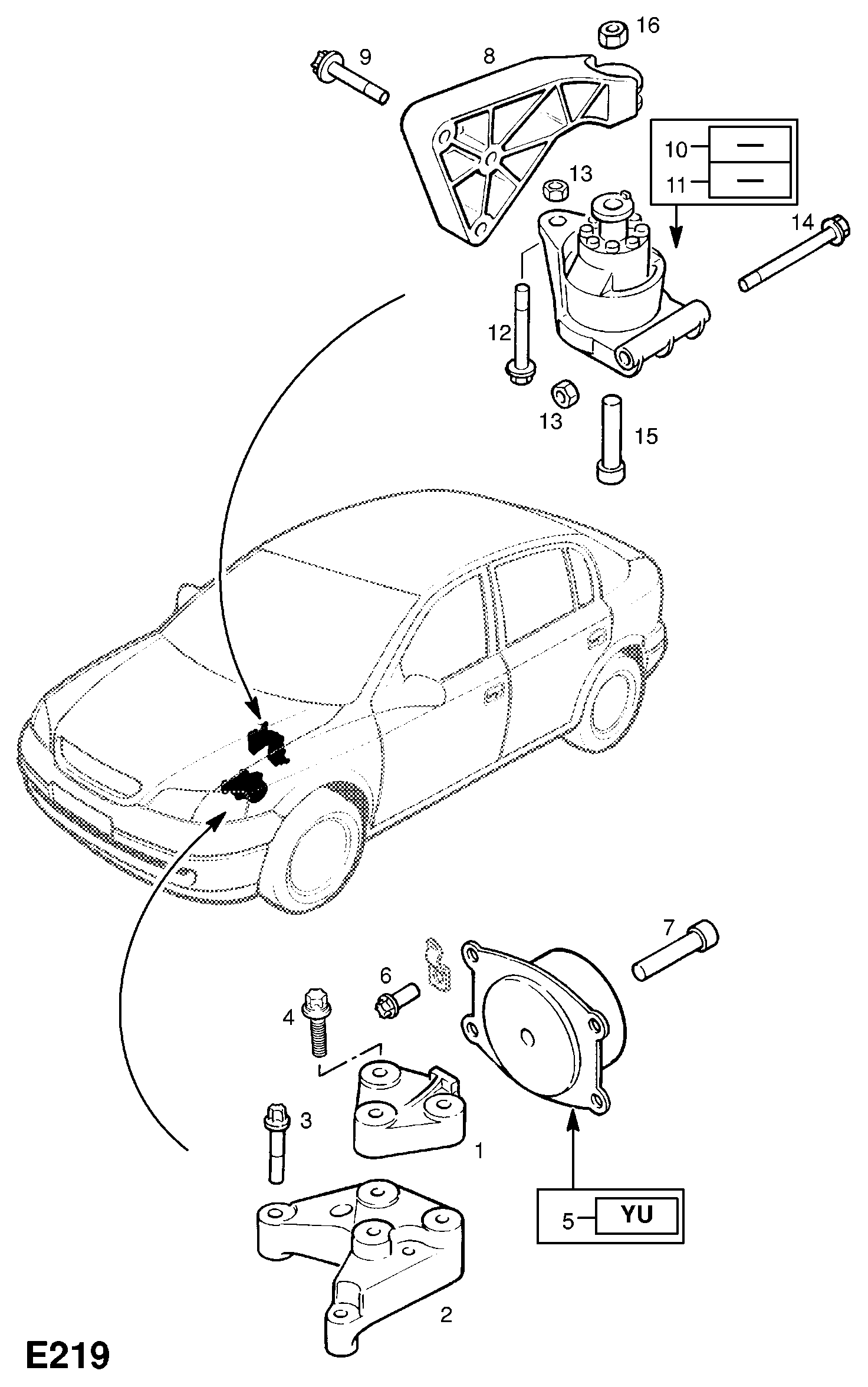 Opel 5684040 - Окачване, двигател www.parts5.com